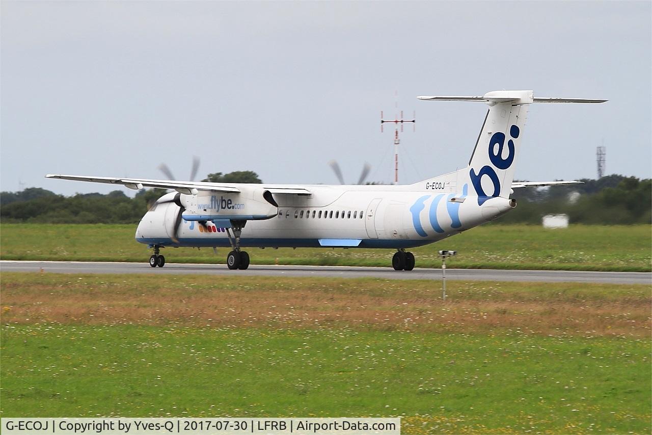 G-ECOJ, 2008 De Havilland Canada DHC-8-402Q Dash 8 C/N 4229, De Havilland Canada DHC-8-402Q Dash 8, Take off run rwy 25L, Brest-Bretagne airport (LFRB-BES)