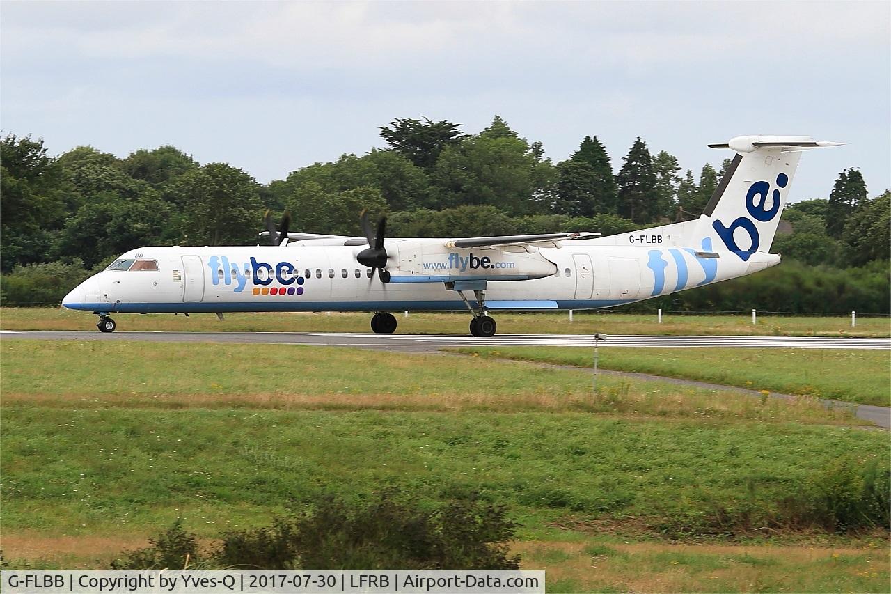G-FLBB, 2009 De Havilland Canada DHC-8-402Q Dash 8 C/N 4255, De Havilland Canada DHC-8-402Q Dash 8, Take off run rwy 25L, Brest-Bretagne airport (LFRB-BES)