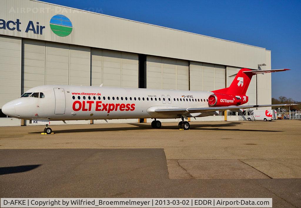 D-AFKE, 1995 Fokker 100 (F-28-0100) C/N 11505, Waiting for a new Operator/Airline.