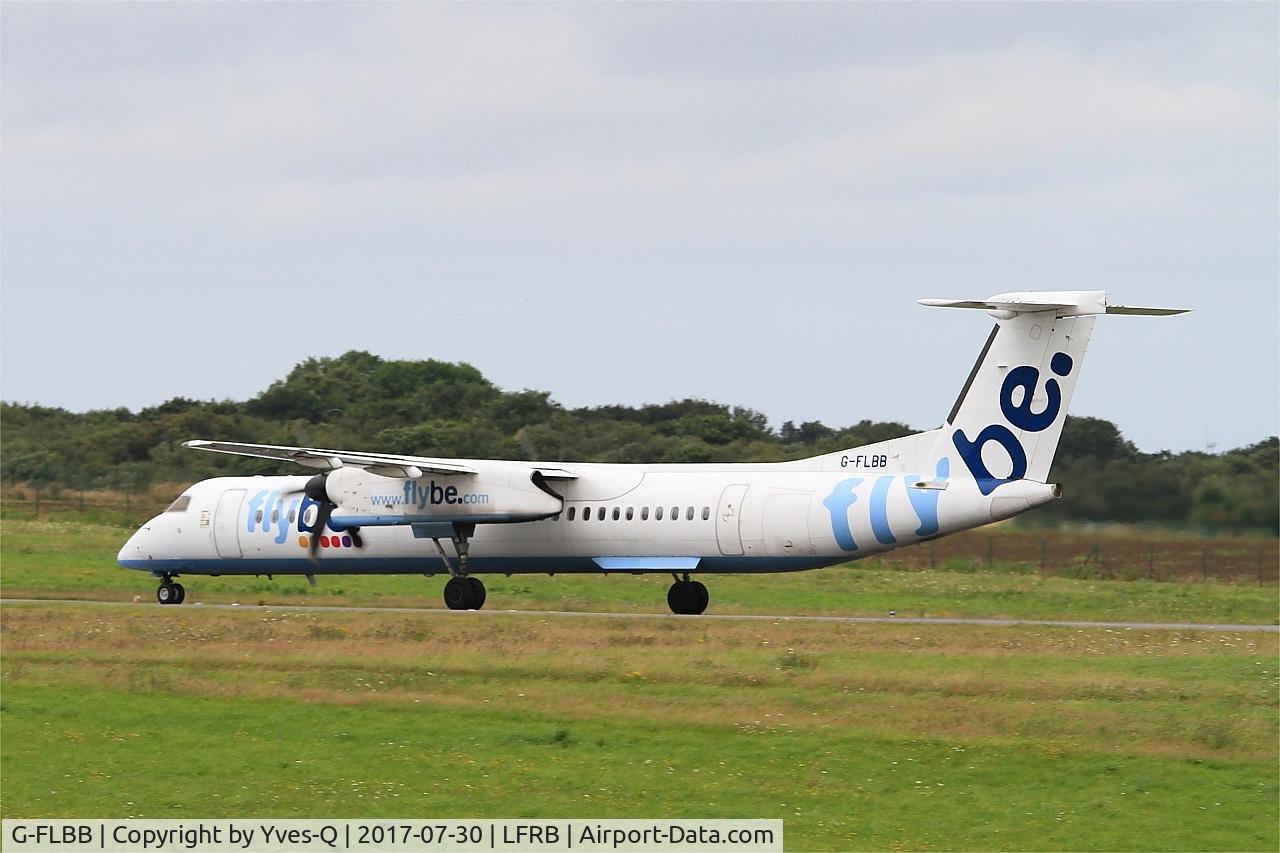 G-FLBB, 2009 De Havilland Canada DHC-8-402Q Dash 8 C/N 4255, De Havilland Canada DHC-8-402Q Dash 8, Take off run rwy 25L, Brest-Bretagne airport (LFRB-BES)