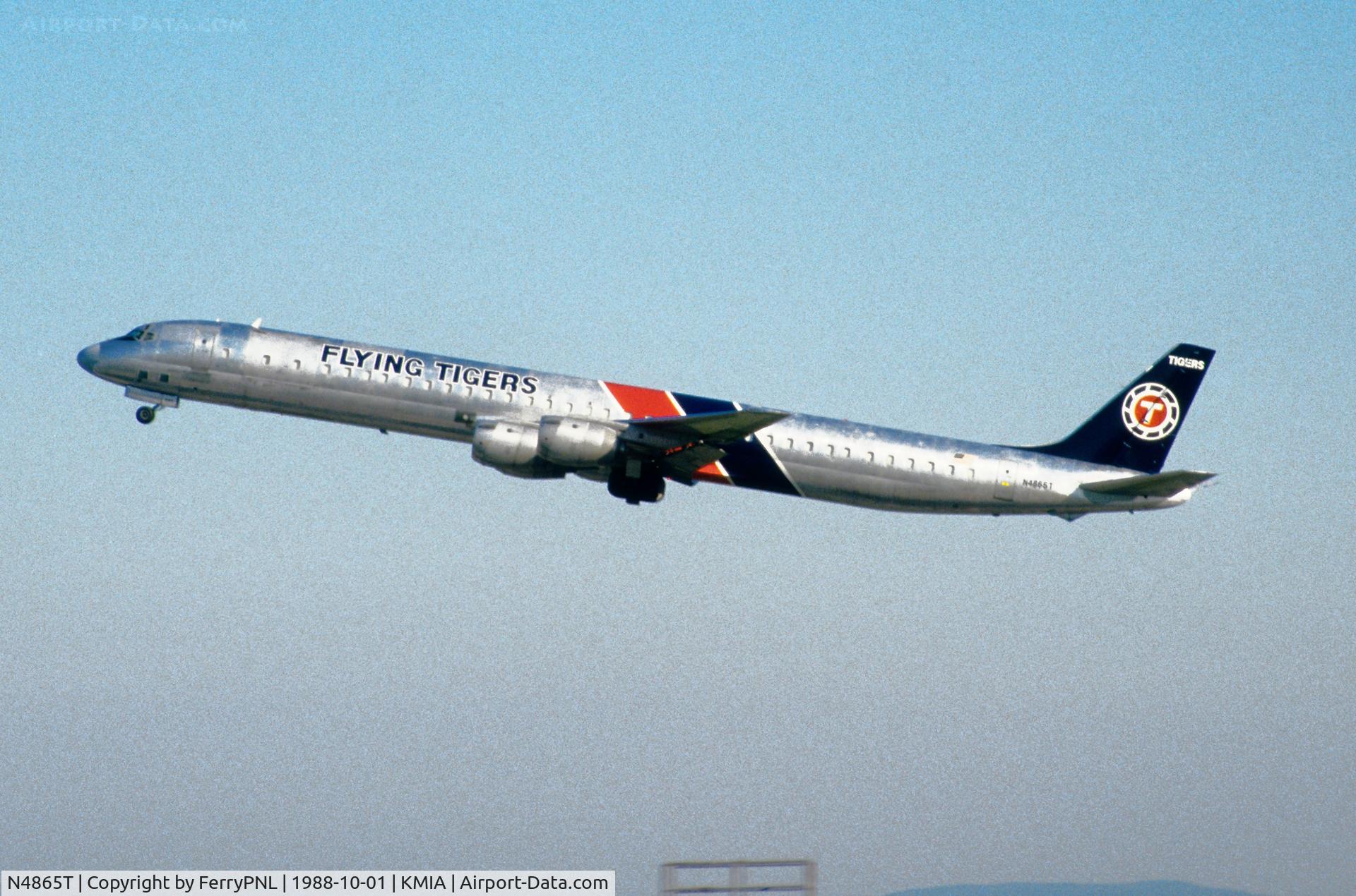 N4865T, 1969 Douglas DC-8-73F C/N 46073, Flying Tigers DC-8-73F taking-off