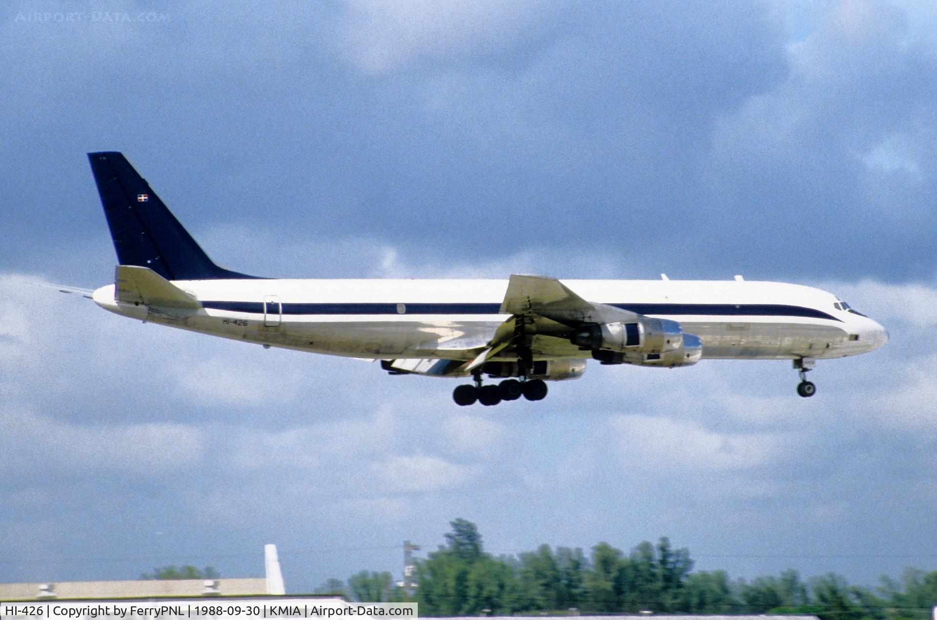 HI-426, 1963 Douglas DC-8-54F C/N 45667, Landing of Agro Air International DC-8-54F