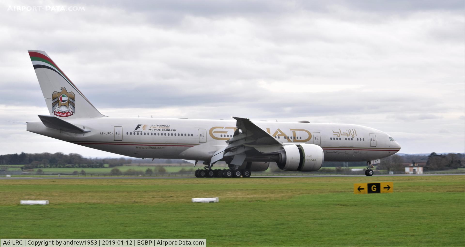 A6-LRC, 2007 Boeing 777-237/LR C/N 36302, A6-LRC at Cotswold Airport.