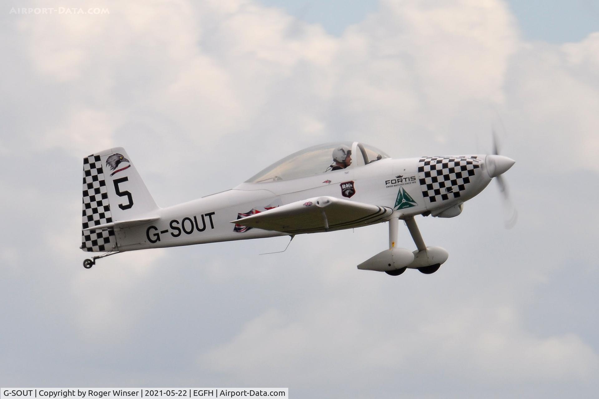 G-SOUT, 2006 Vans RV-8 C/N PFA 303-13295, Visiting aircraft (Raven 5) departing Runway 28.