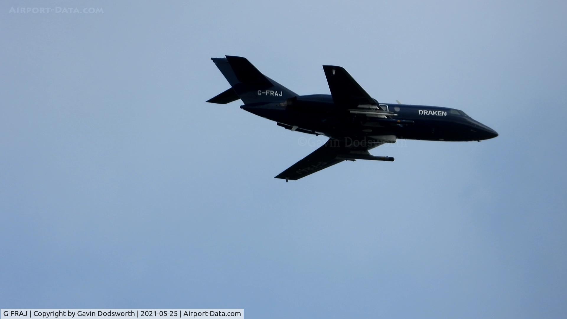 G-FRAJ, 1966 Dassault Falcon 20DC C/N 20, Over Darlington inbound to Teesside Airport on May 25th 2021