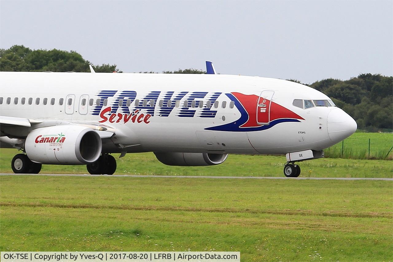 OK-TSE, 2014 Boeing 737-81D C/N 39437, Boeing 737-81D, Taxiing rwy 25L, Brest-Bretagne airport (LFRB-BES)