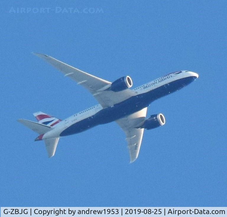 G-ZBJG, 2014 Boeing 787-8 Dreamliner C/N 38614, G-ZBJG over Gloucester.