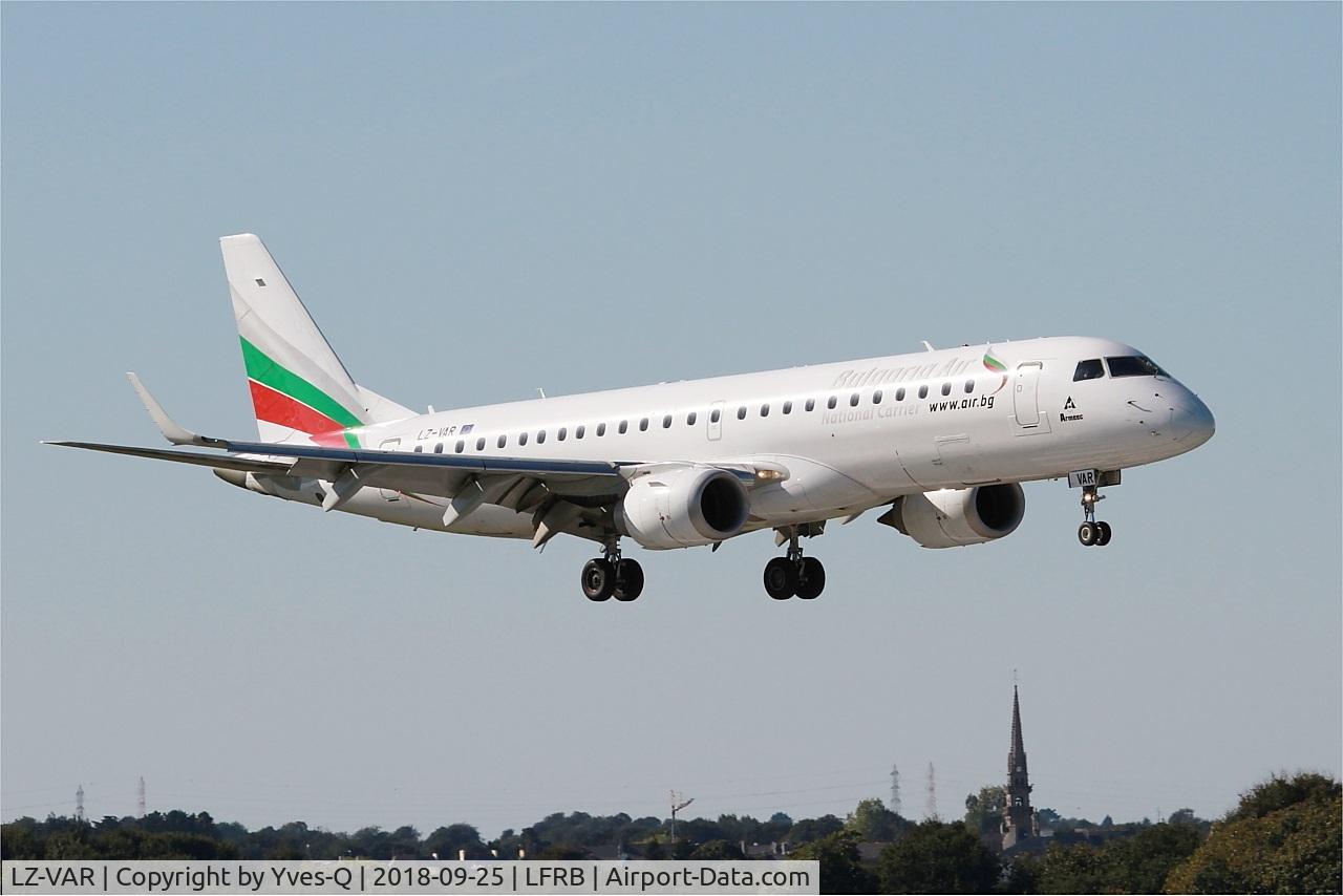 LZ-VAR, 2012 Embraer 190AR (ERJ-190-100IGW) C/N 19000496, Embraer 190AR, On final rwy 07R, Brest-Guipavas Airport (LFRB-BES)