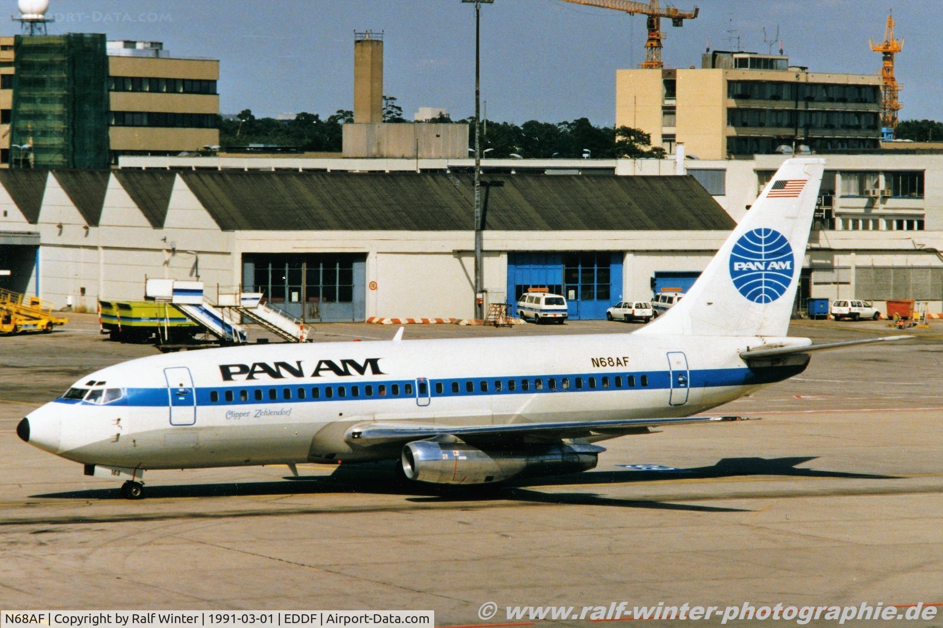 N68AF, 1968 Boeing 737-222 C/N 19058, Boeing 737-222 - PA PAA Pan Am World Airways -  19058 - N68AF - 1991