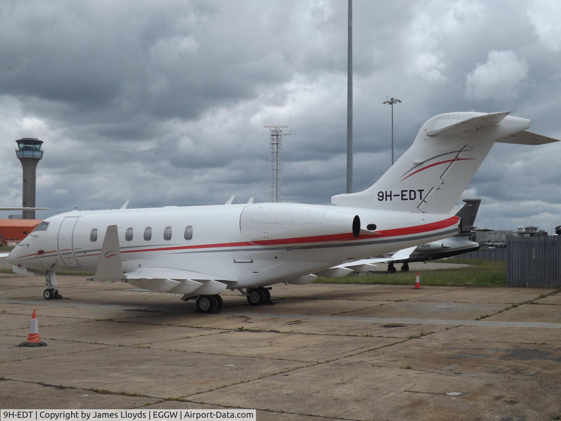 9H-EDT, 2016 Bombardier Challenger 350 (BD-100-1A10) C/N 20650, Parked up at Luton Airport.
