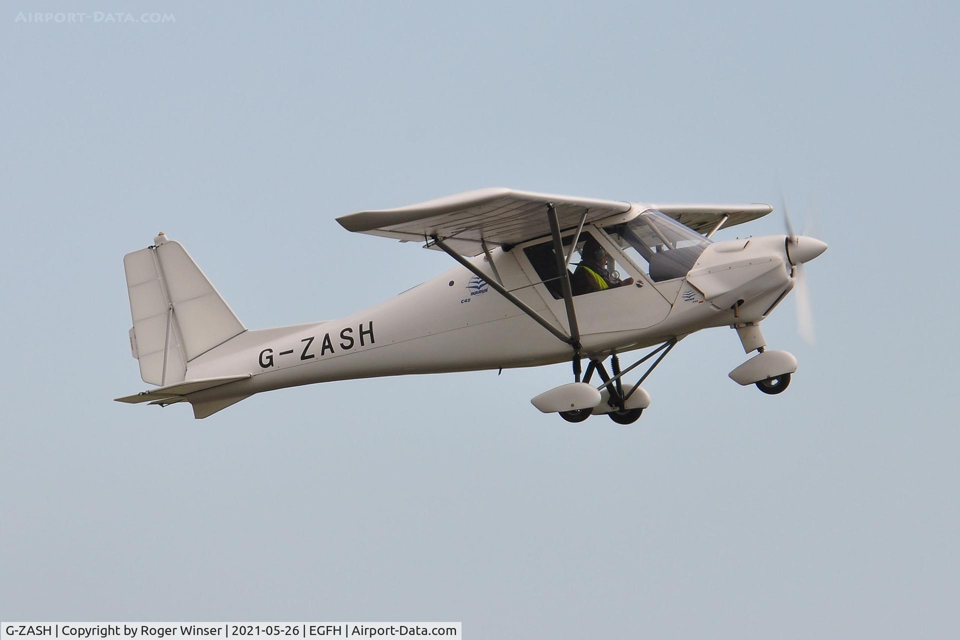 G-ZASH, 2013 Comco Ikarus C42 FB80 C/N 1304-7257, Resident aircraft departing Runway 22.