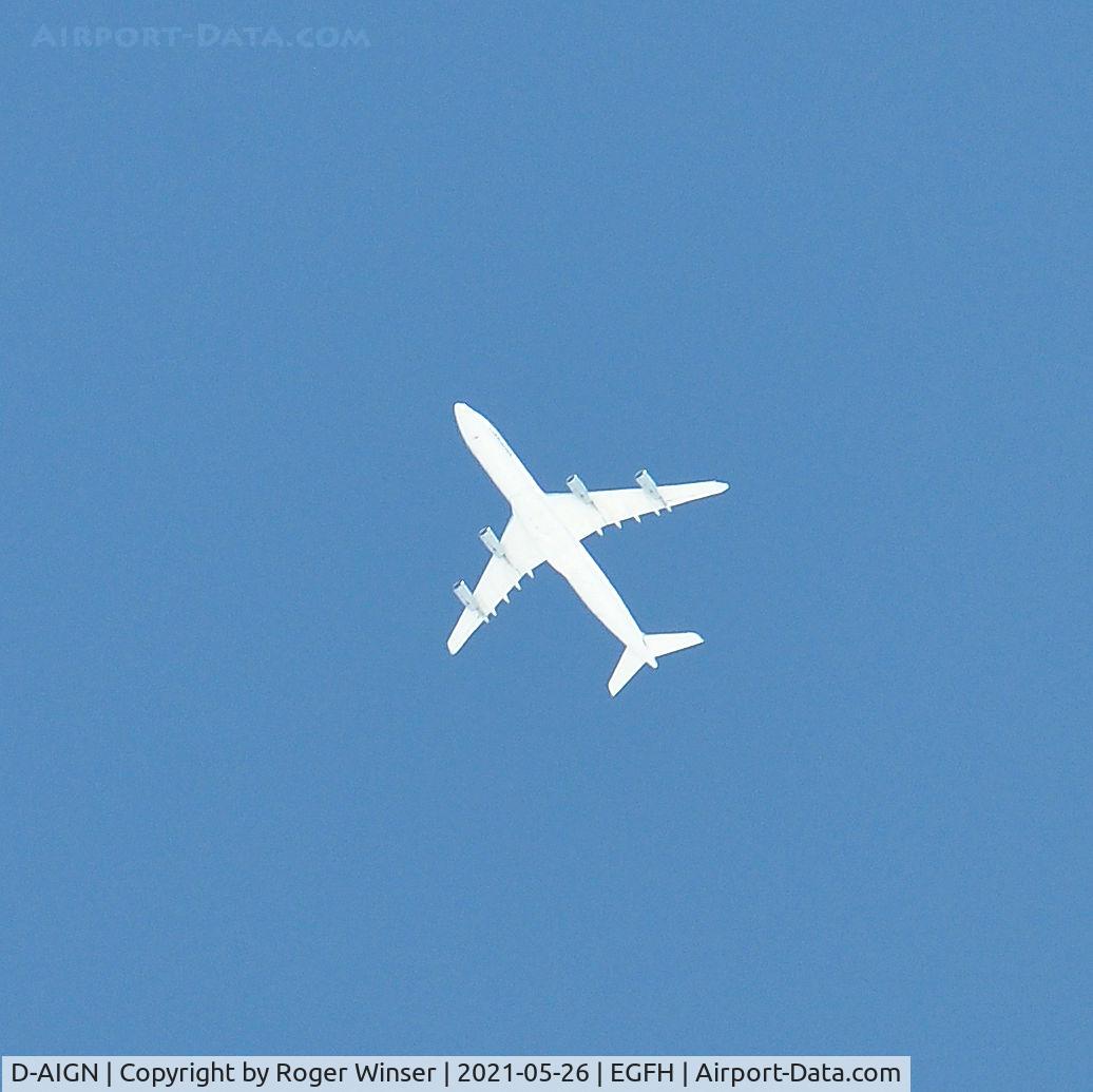 D-AIGN, 1998 Airbus A340-313 C/N 213, OTT. Lufthansa A-340 aircraft westbound at 36000 feet.