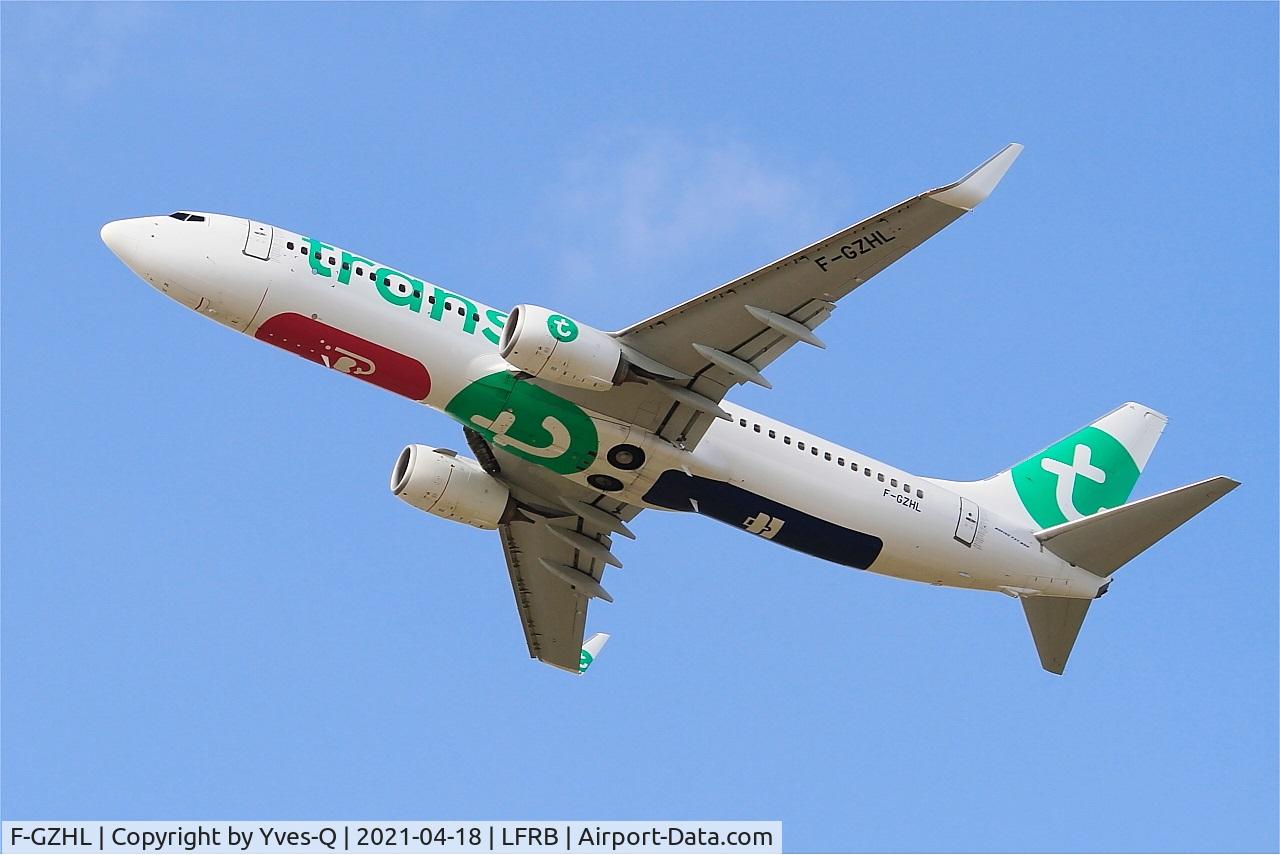 F-GZHL, 2014 Boeing 737-8K2 C/N 37791, Boeing 737-8K2, Take off rw 25L , Brest-Bretagne Airport (LFRB-BES)