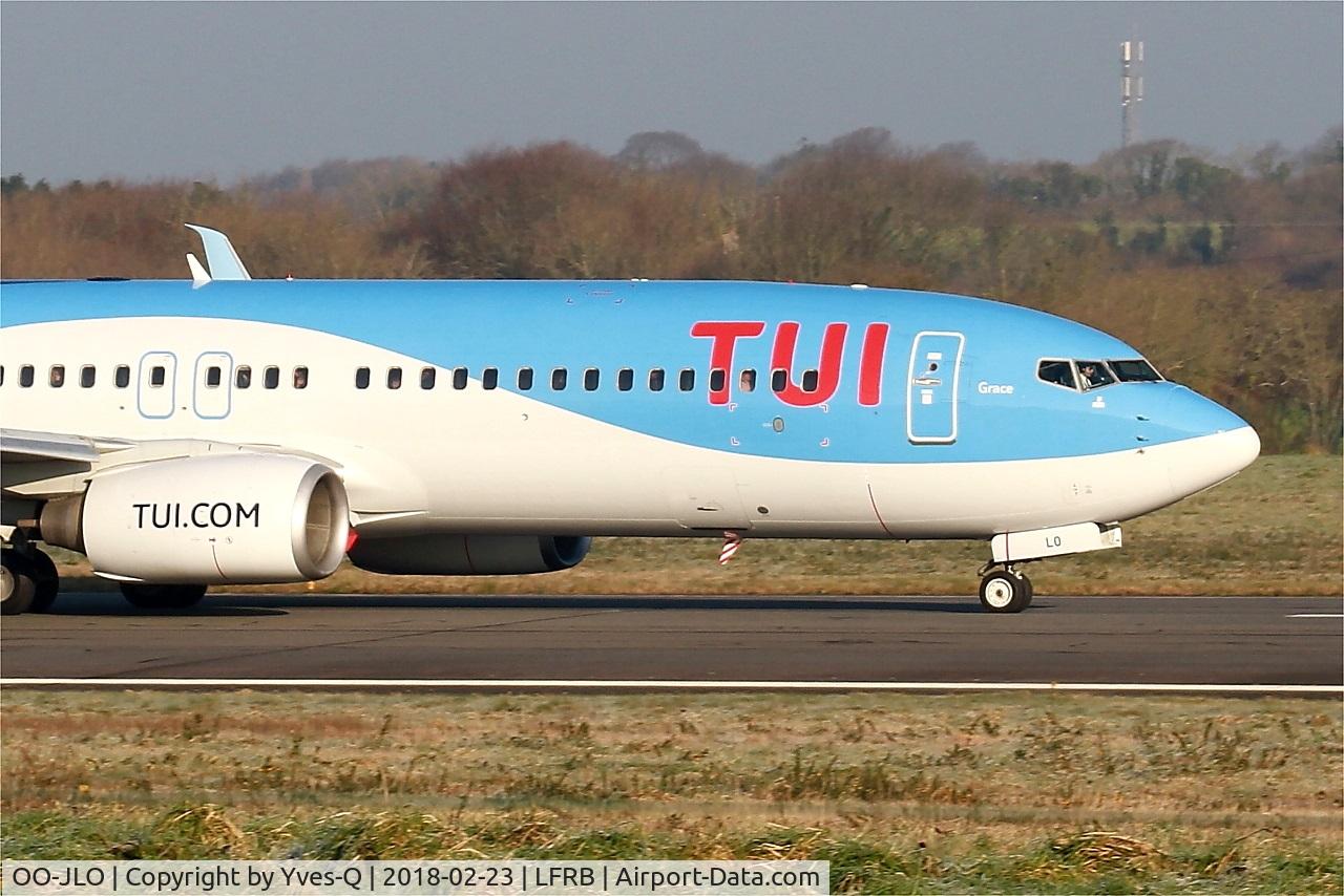 OO-JLO, 2007 Boeing 737-8K5 C/N 34692, Boeing 737-8K5, Taxiing rwy 07R, Brest-Bretagne airport (LFRB-BES)
