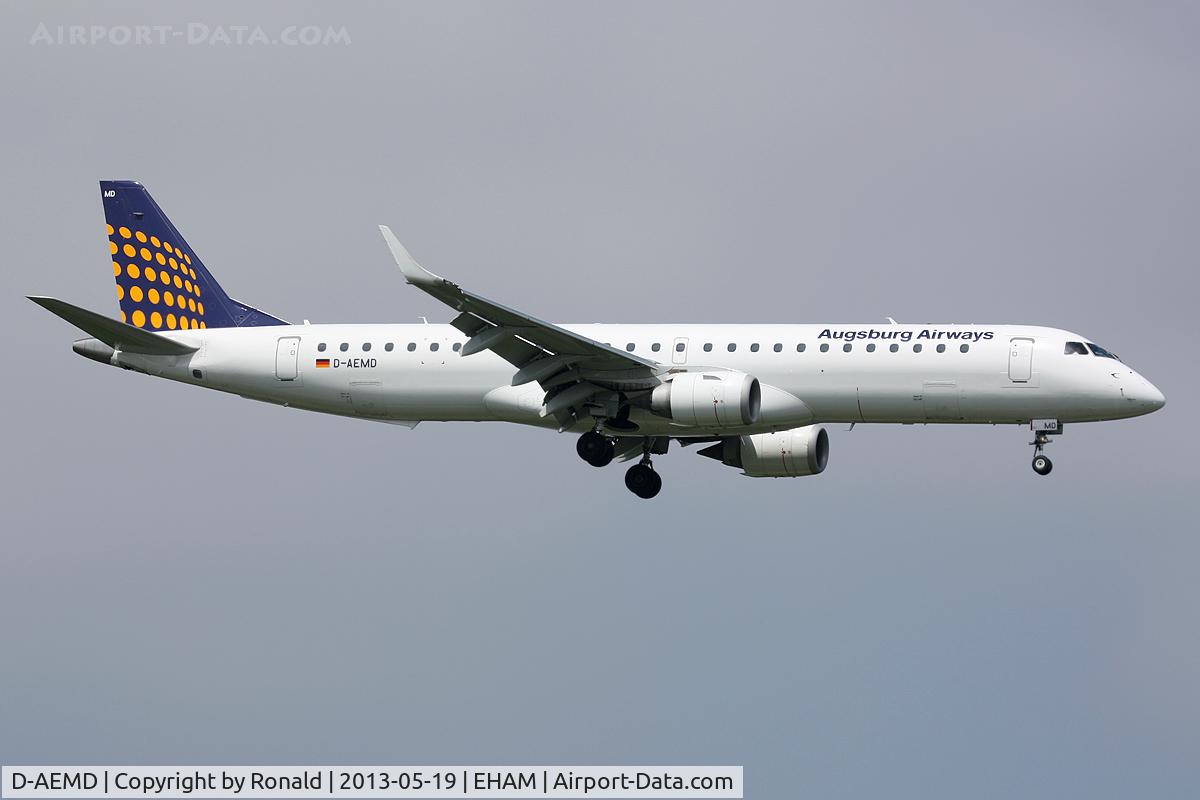 D-AEMD, 2009 Embraer 195LR (ERJ-190-200LR) C/N 19000305, at spl