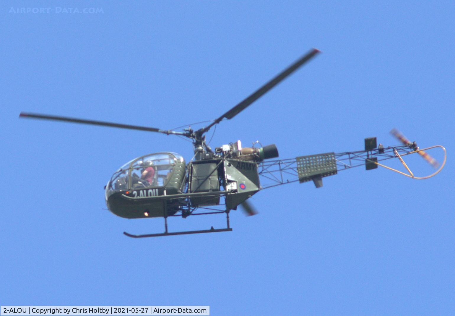 2-ALOU, 1961 Sud Aviation Alouette AH.2 C/N 1583, Flew past Potters Bar, Herts.