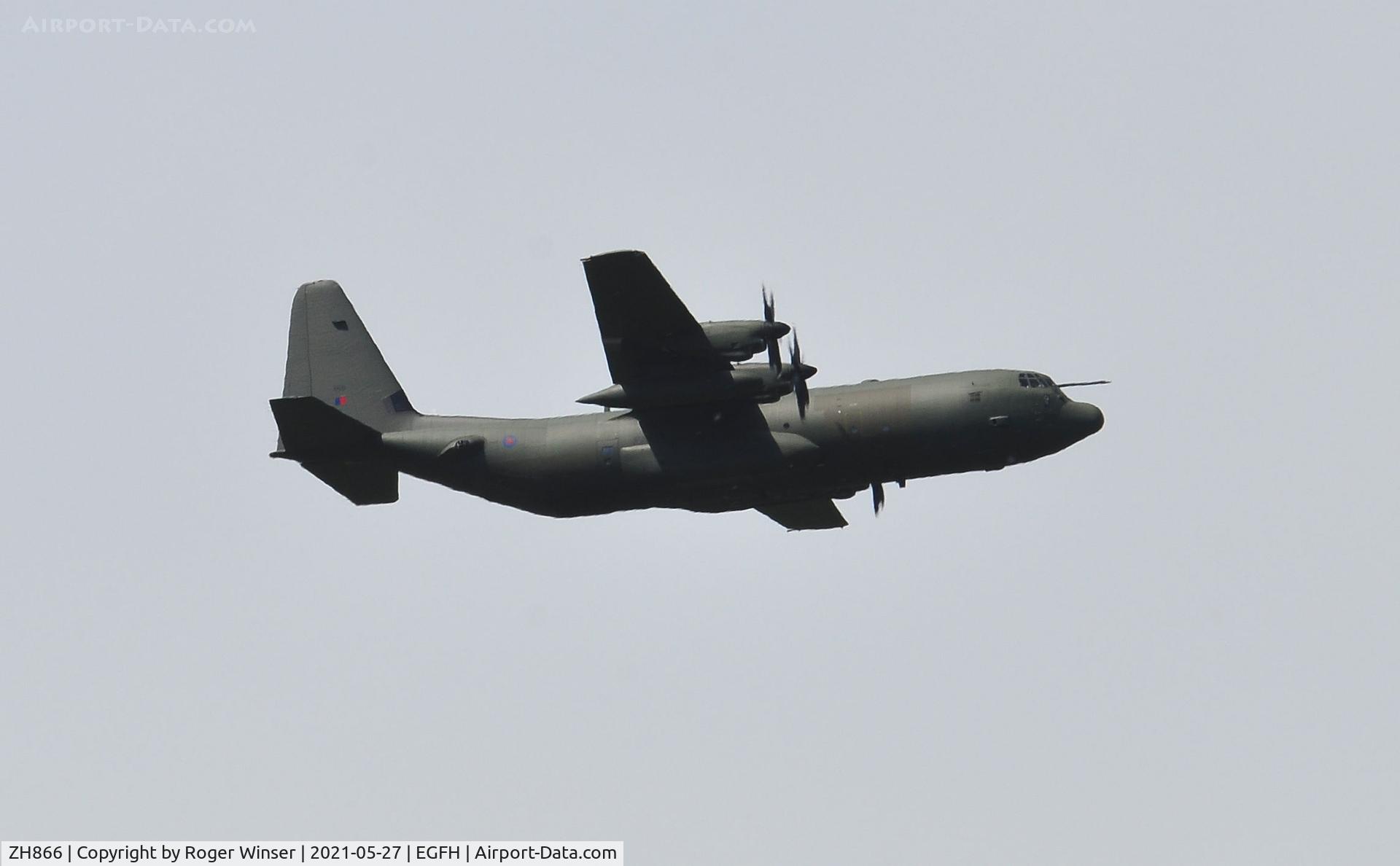 ZH866, 1996 Lockheed Martin C-130J-30 Hercules C.4 C/N 382-5414, RAF Hercules coded 866 of the Brize Norton Transport Wing after making a low pass over Runway 04 .