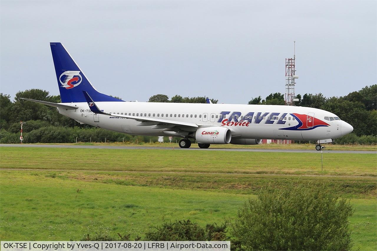 OK-TSE, 2014 Boeing 737-81D C/N 39437, Boeing 737-81D, Taxiing rwy 25L, Brest-Bretagne airport (LFRB-BES)