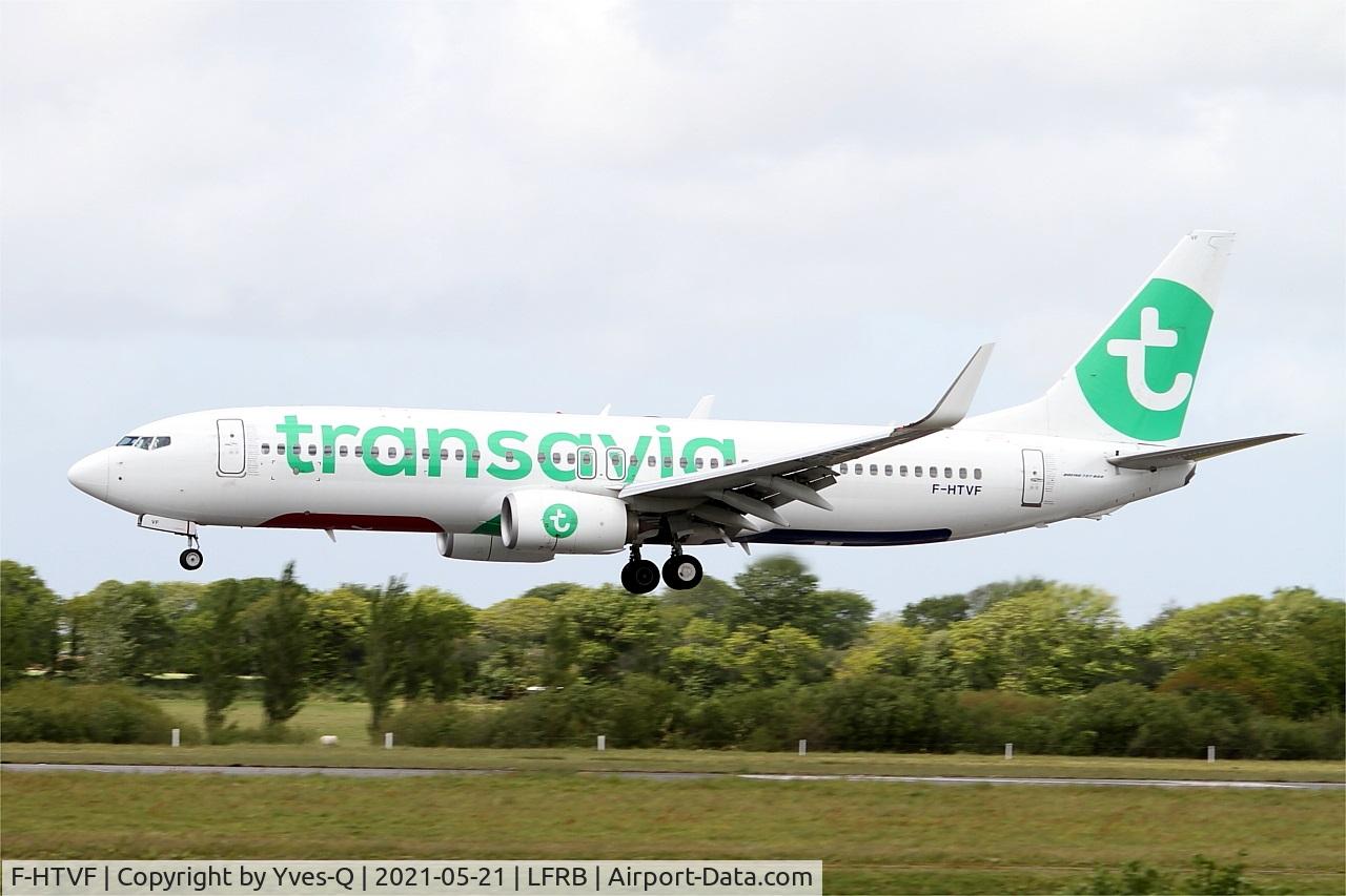 F-HTVF, 2017 Boeing 737-8K2 C/N 62160, Boeing 737-8K2, On final rwy 25L, Brest-Bretagne Airport (LFRB-BES)