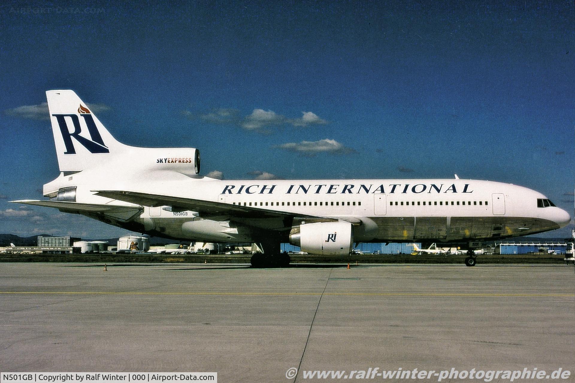 N501GB, 1980 Lockheed L-1011-385-3 Tristar 500 C/N 193J-1183, Lockheed L1011-385-3 TriStar 500 - RIA Rich International Airways - 193J-1183 - N501GB