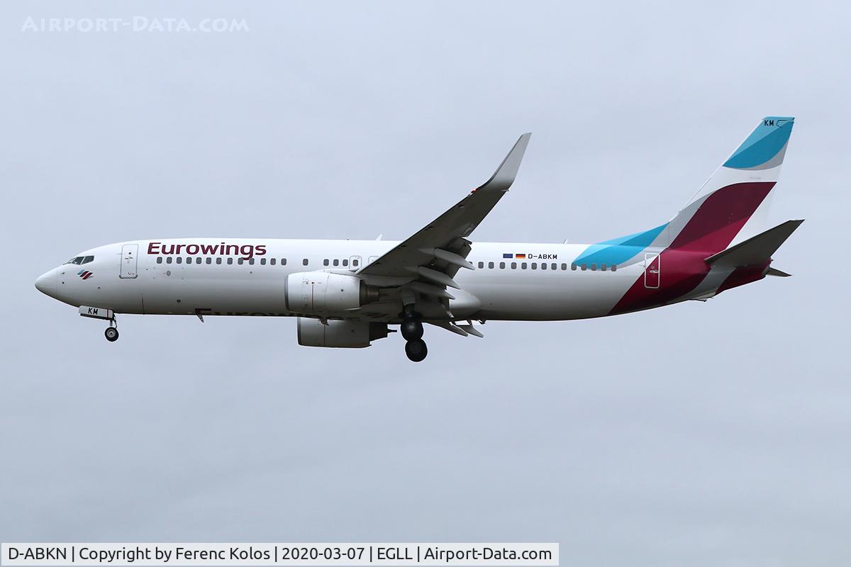 D-ABKN, 2010 Boeing 737-86J C/N 37756, egll