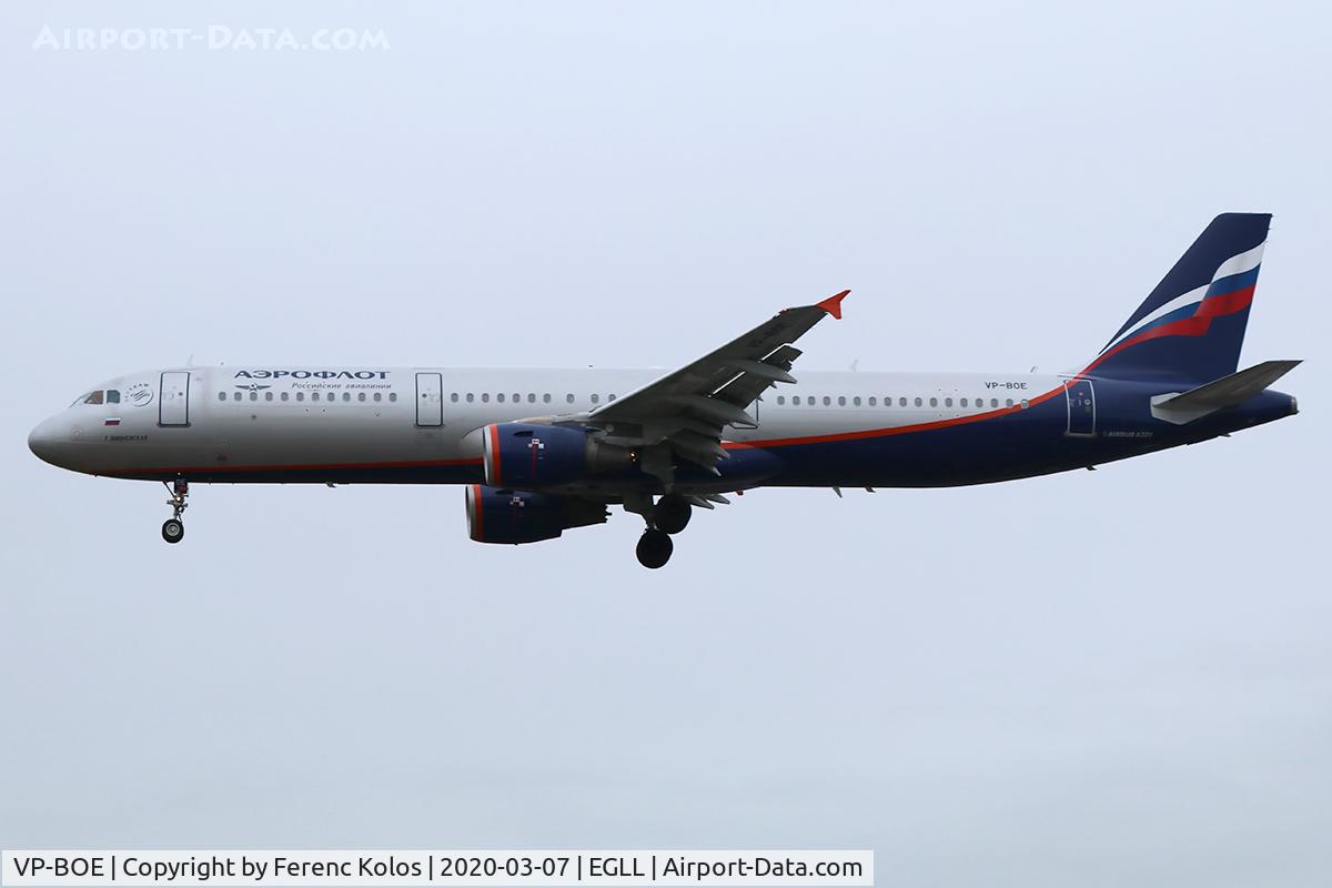 VP-BOE, 2013 Airbus A321-211 C/N 5755, egll