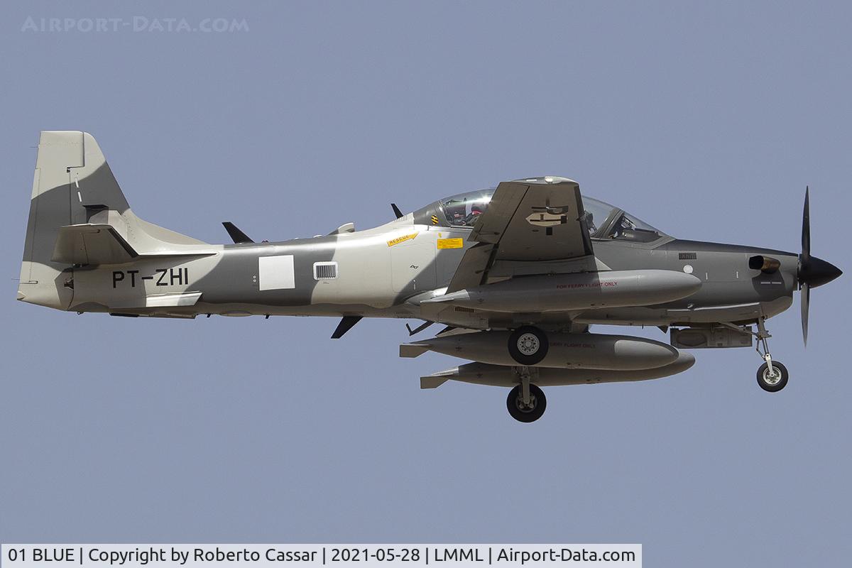 01 BLUE, 2020 Embraer A-29B Super Tucano C/N 31400270, Runway 13