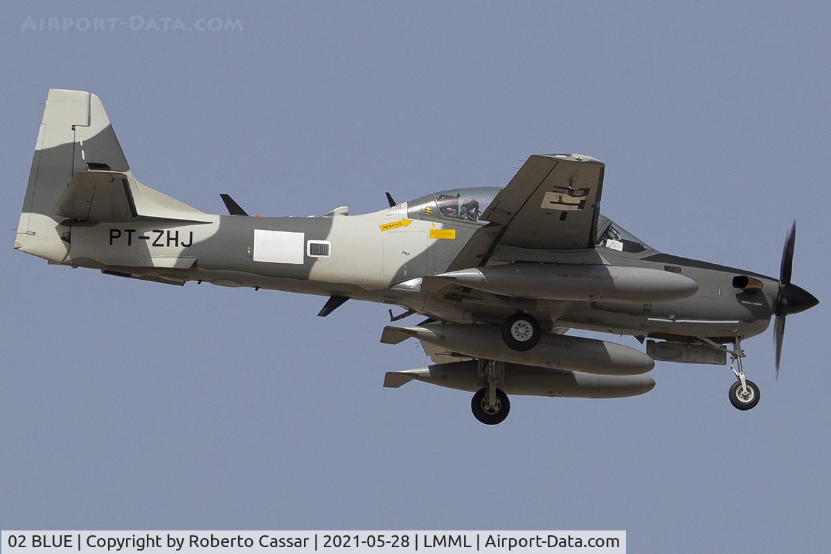 02 BLUE, 2020 Embraer A-29B Super Tucano C/N 31400271, Runway 13