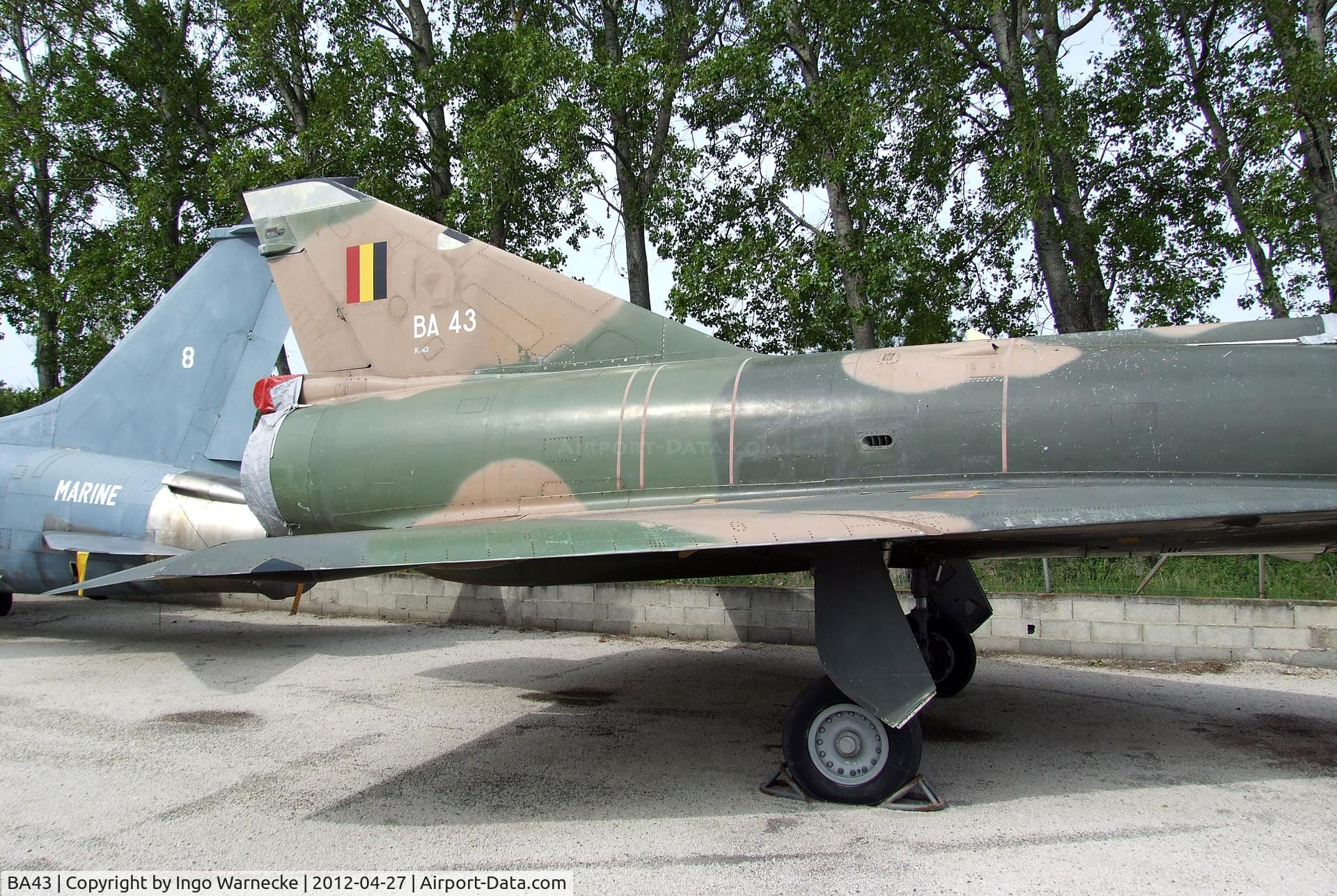 BA43, SABCA Mirage 5BA C/N 43, Dassault (SABCA) Mirage 5BA at the Musee Aeronautique, Orange