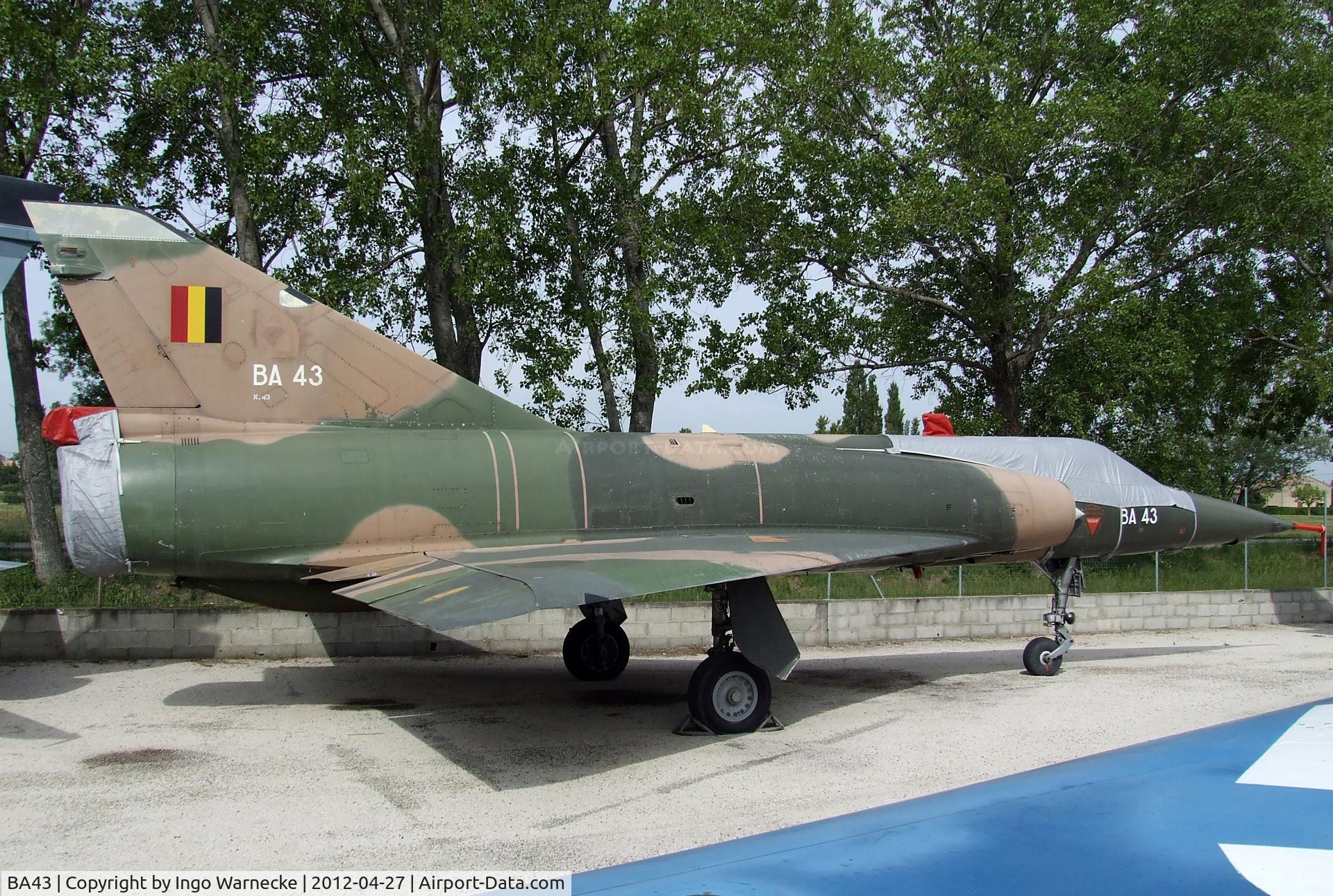 BA43, SABCA Mirage 5BA C/N 43, Dassault (SABCA) Mirage 5BA at the Musee Aeronautique, Orange