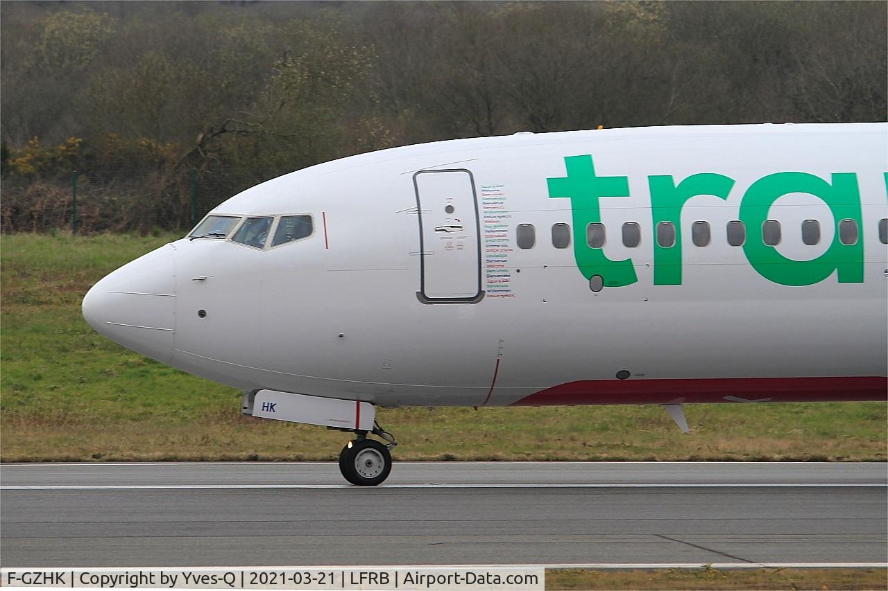 F-GZHK, 2014 Boeing 737-8K2 C/N 37790, Boeing 737-8K2, Taxiing rwy 07R, Brest-Bretagne Airport (LFRB-BES)