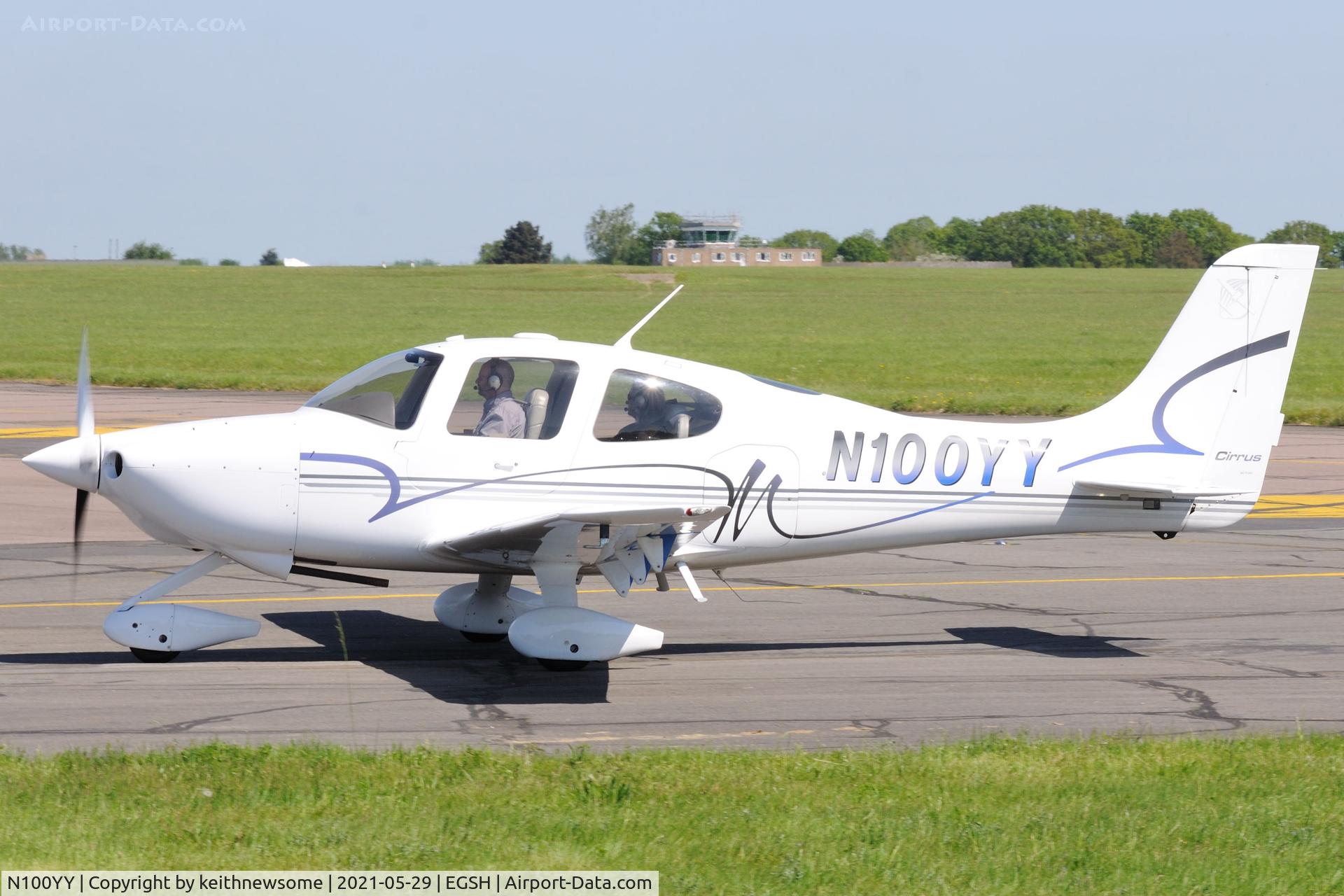 N100YY, 2002 Cirrus SR20 C/N 1183, Arriving at Norwich from Haverford West.