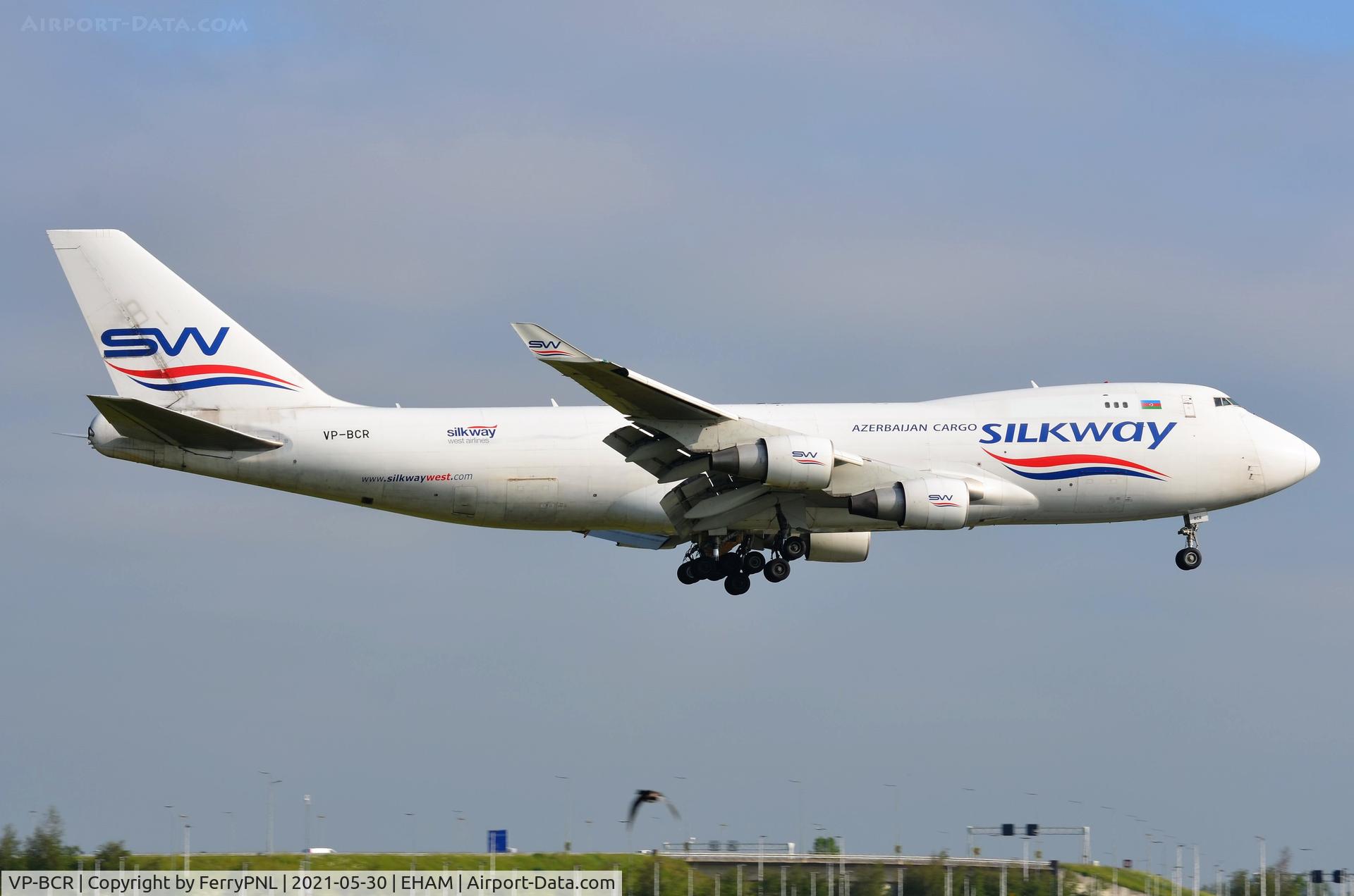 VP-BCR, 2006 Boeing 747-4H6F C/N 28434, Silkway B744F arriving