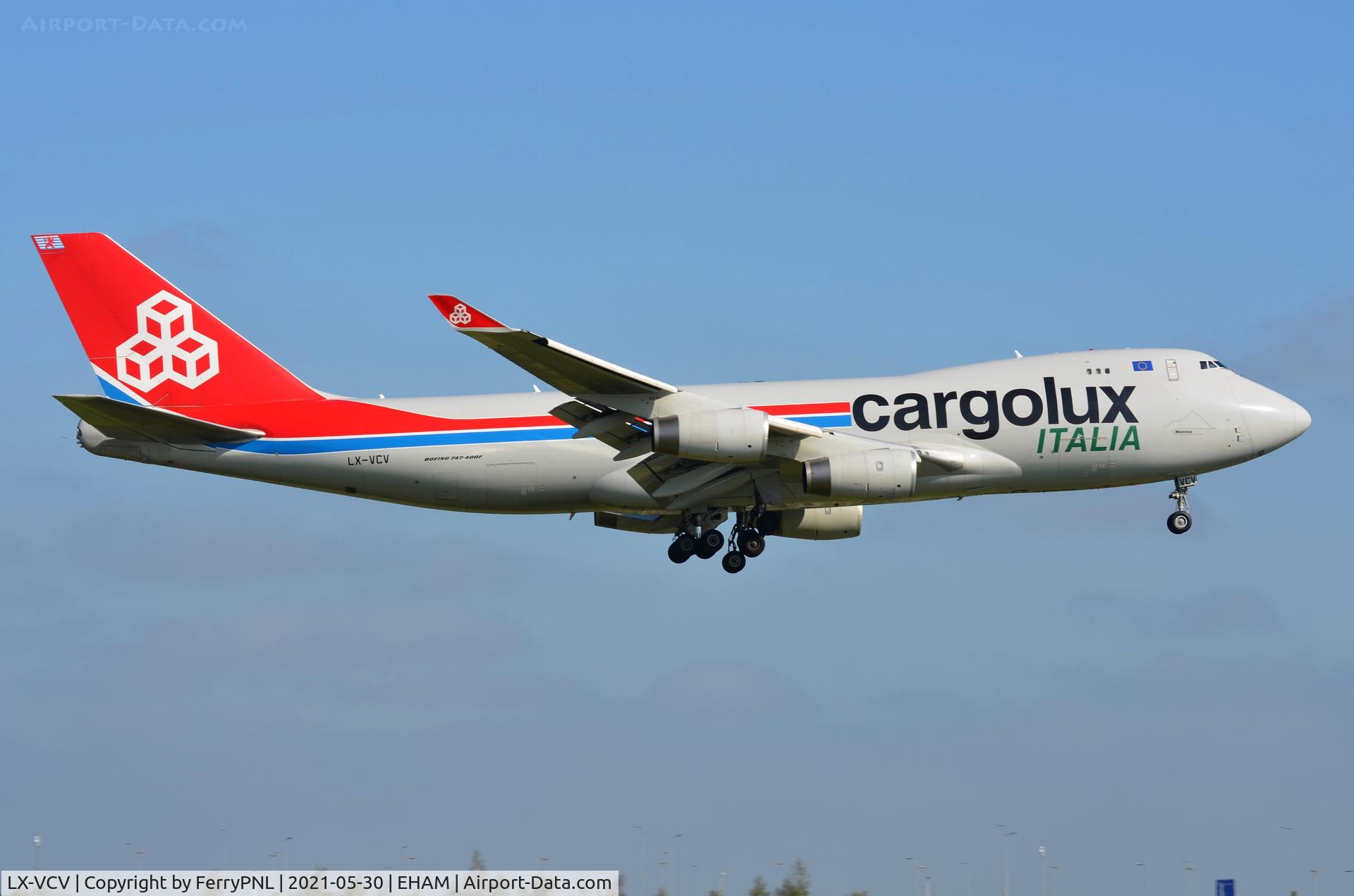 LX-VCV, 2005 Boeing 747-4R7F/SCD C/N 34235, Cargolux Italia B744F landing
