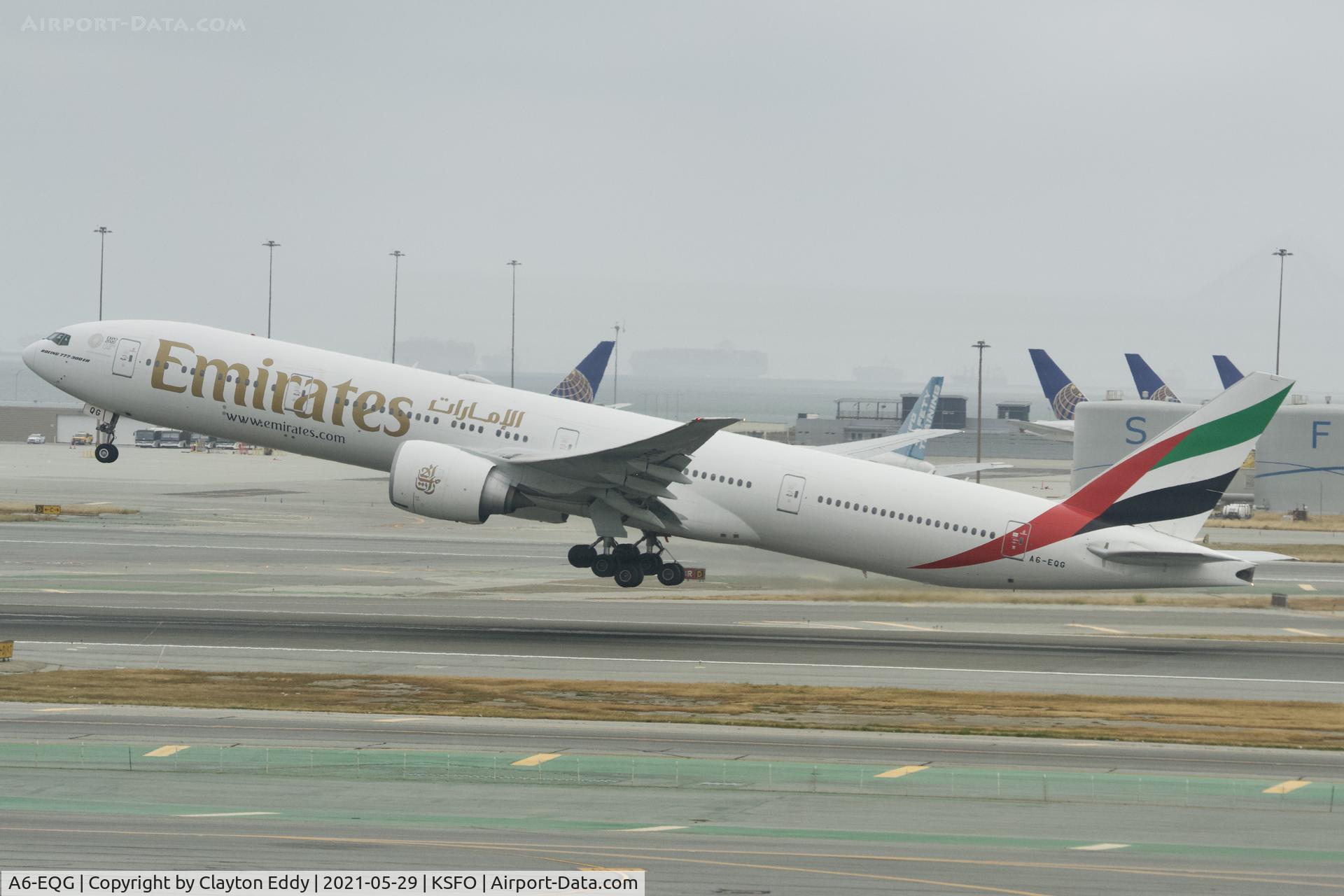 A6-EQG, 2017 Boeing 777-31H/ER C/N 42352, Skyterrace SFO 2021.