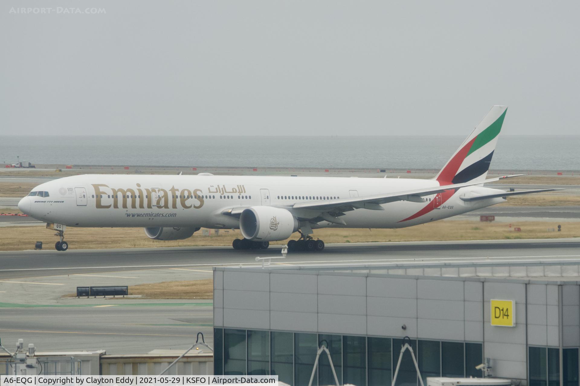 A6-EQG, 2017 Boeing 777-31H/ER C/N 42352, Skyterrace SFO 2021.