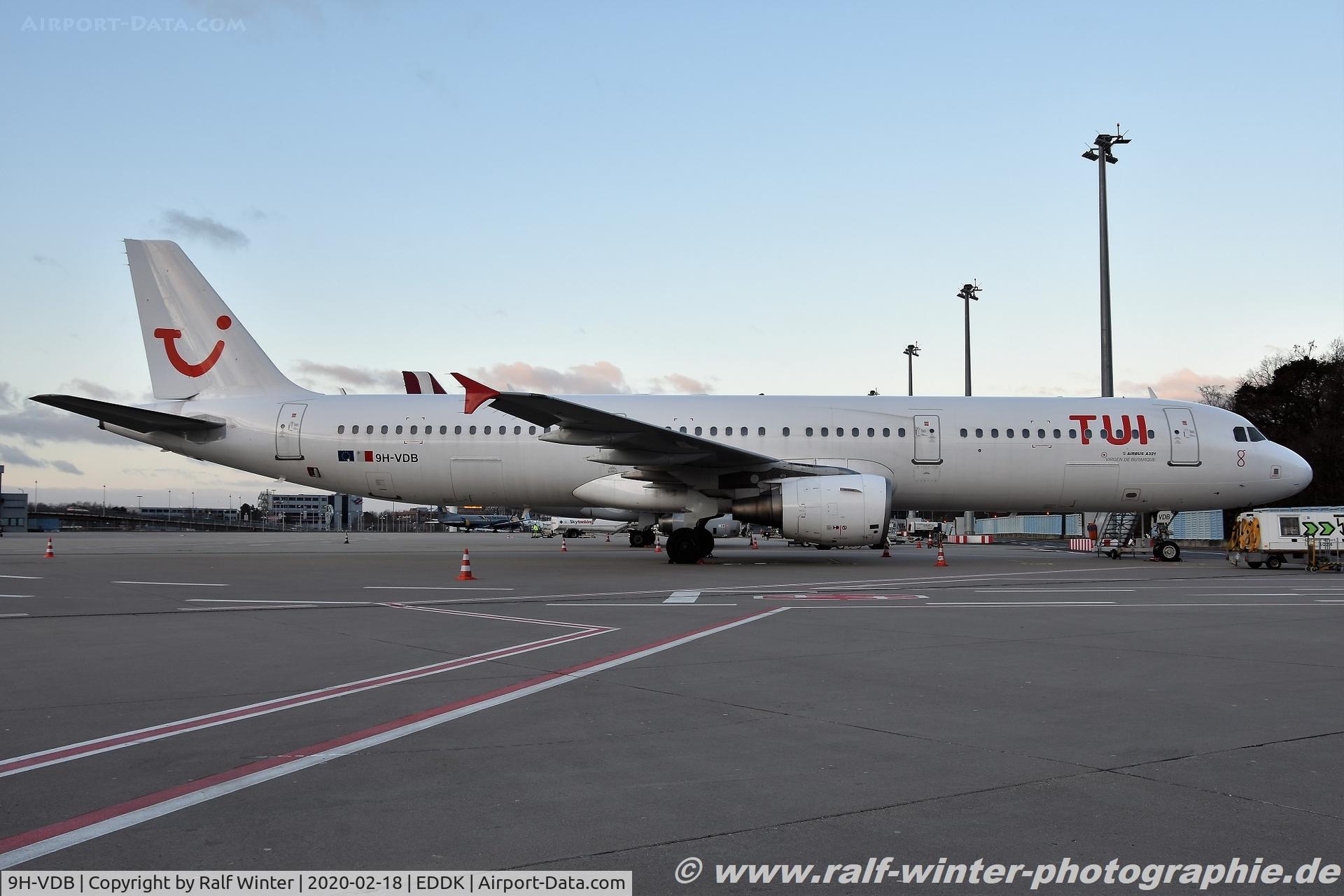 9H-VDB, 2001 Airbus A321-211 C/N 1607, Airbus A321-211 - X3 TUI TUIfly leased from Galistair Malta - 1607 - 9H-VDB - 18.02.2020 - CGN
