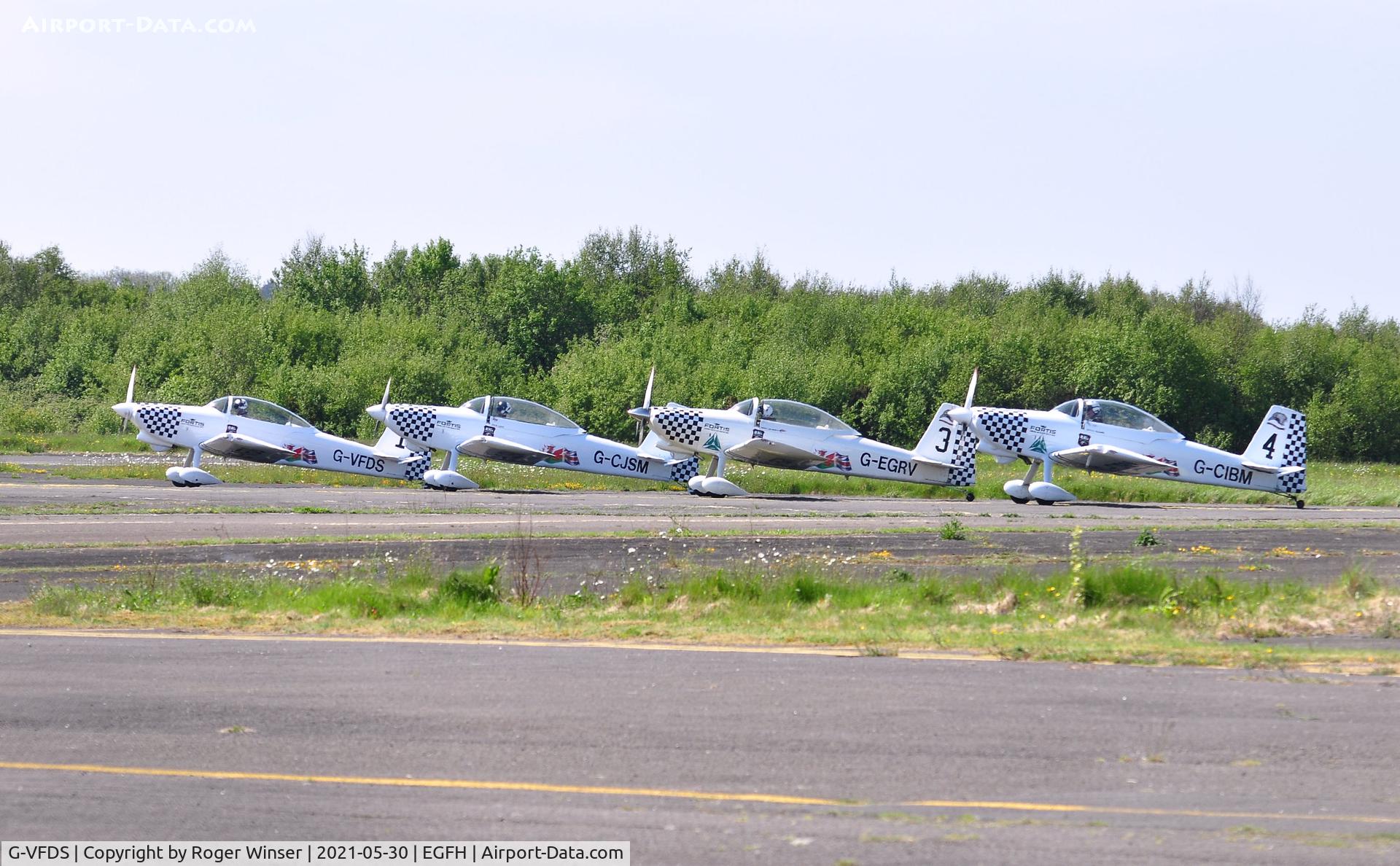 G-VFDS, 2012 Vans RV-8 C/N PFA 303-14637, G-VFDS in a line up of 4 Team Raven aircraft with G-CJSM, G-EGRV and G-CIBM.