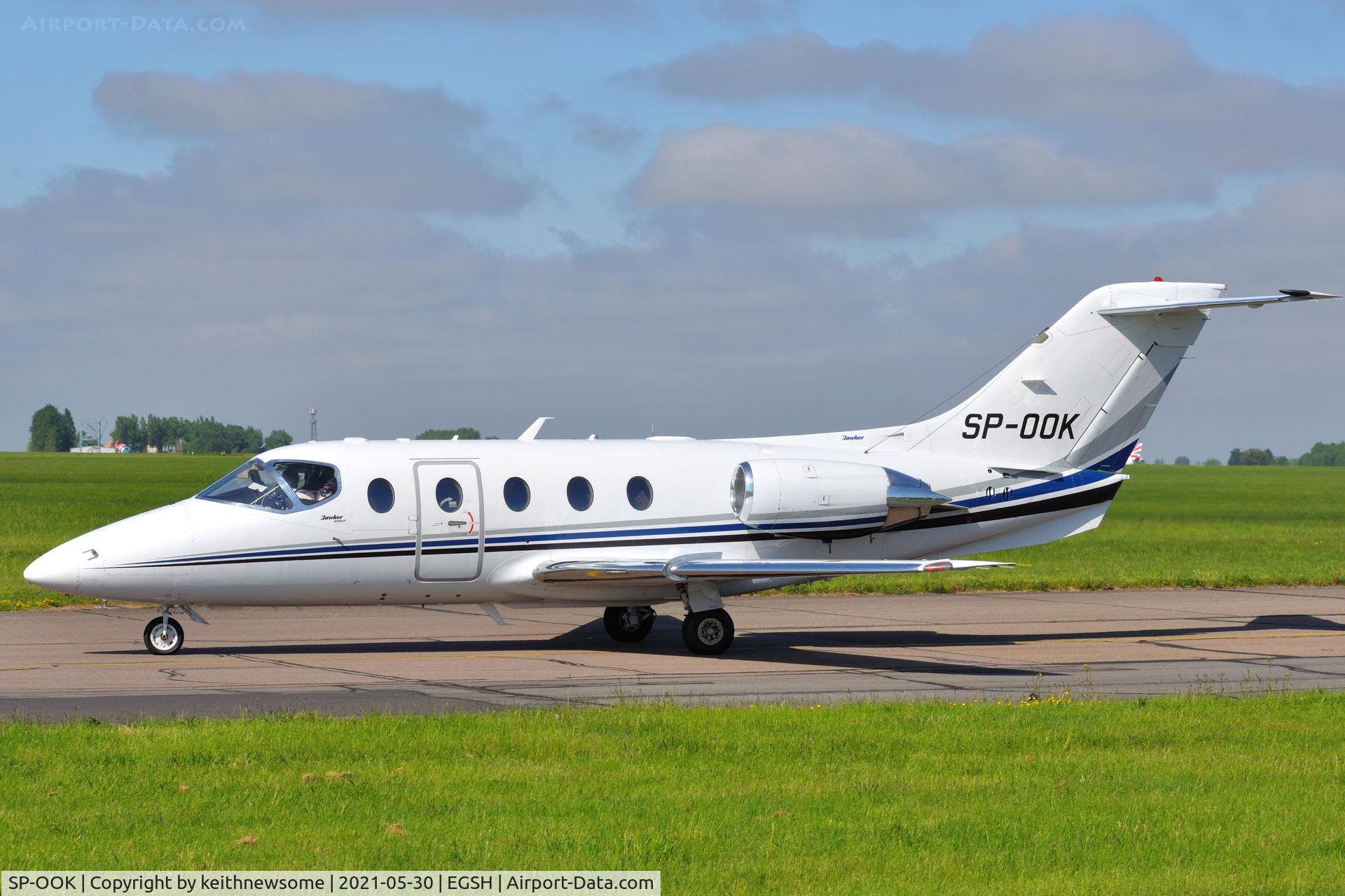 SP-OOK, 2007 Hawker Beechcraft 400A Beechjet Beechjet C/N RK-512, Arriving at Norwich.