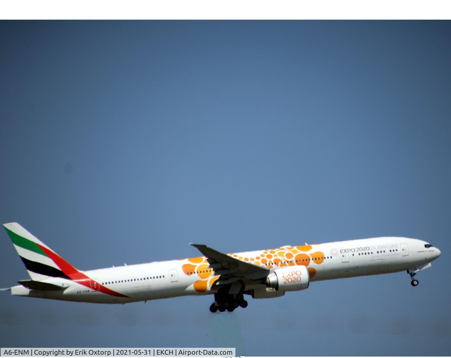A6-ENM, 2013 Boeing 777-31H/ER C/N 41359, A6-ENM taking off rw 04R