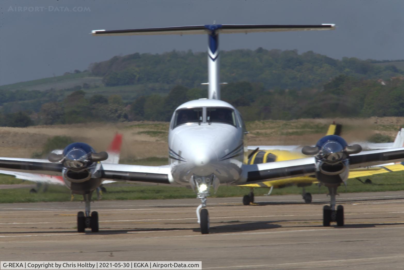 G-REXA, 2018 Beech B200GT King Air C/N BY-339, Taxiing at Shoreham Airport