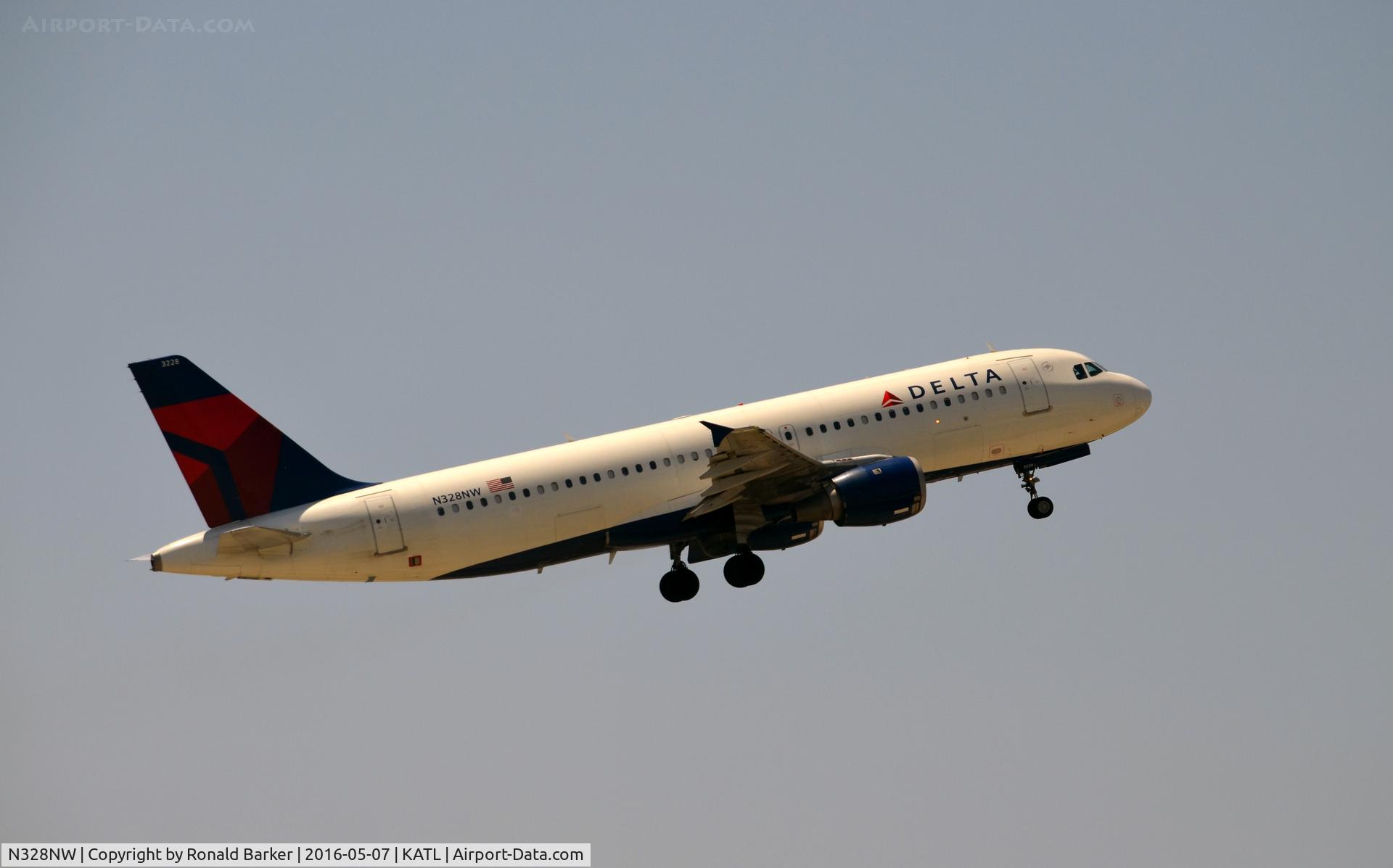 N328NW, 1992 Airbus A320-211 C/N 298, Takeoff Atlanta