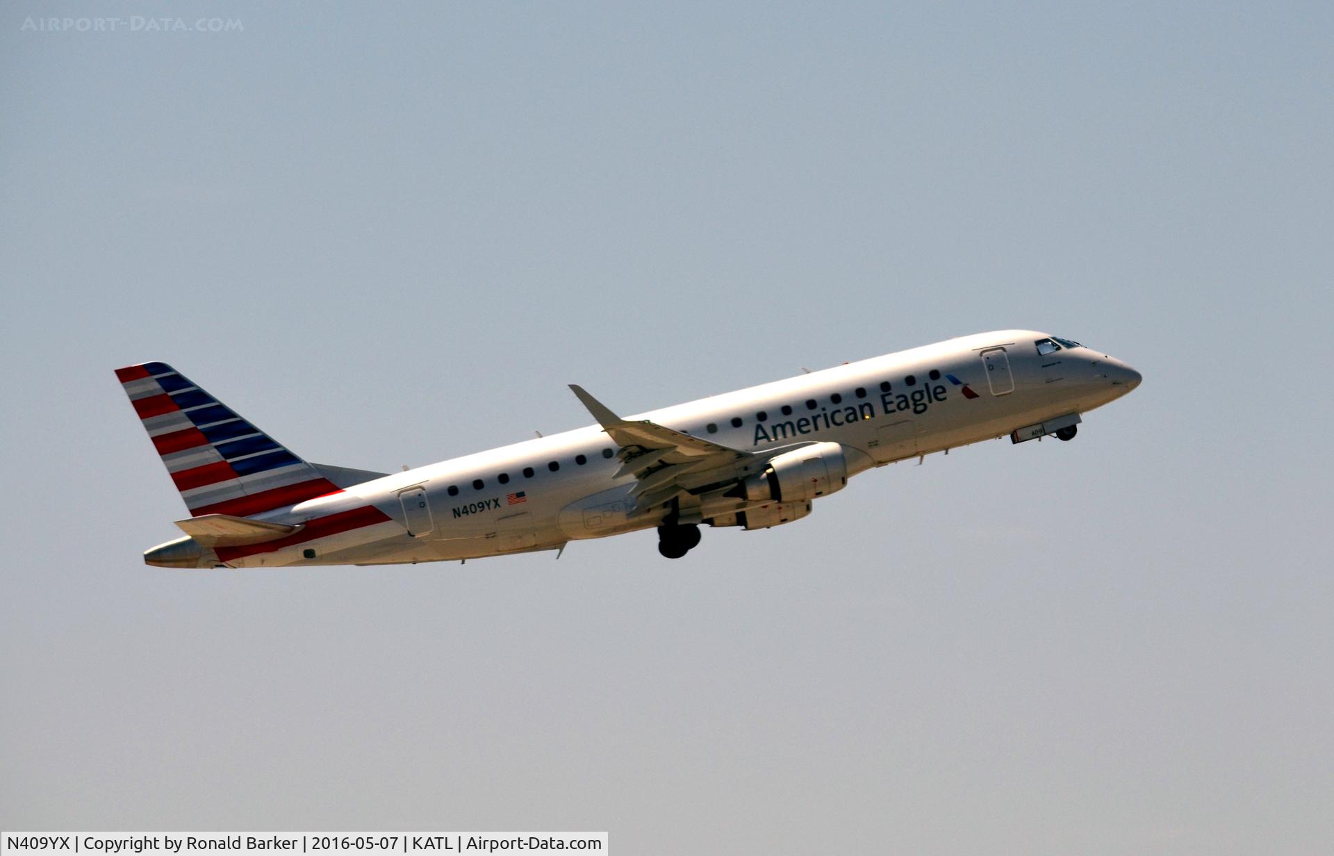N409YX, 2013 Embraer 175LR (ERJ-170-200LR) C/N 17000372, Takeoff Atlanta