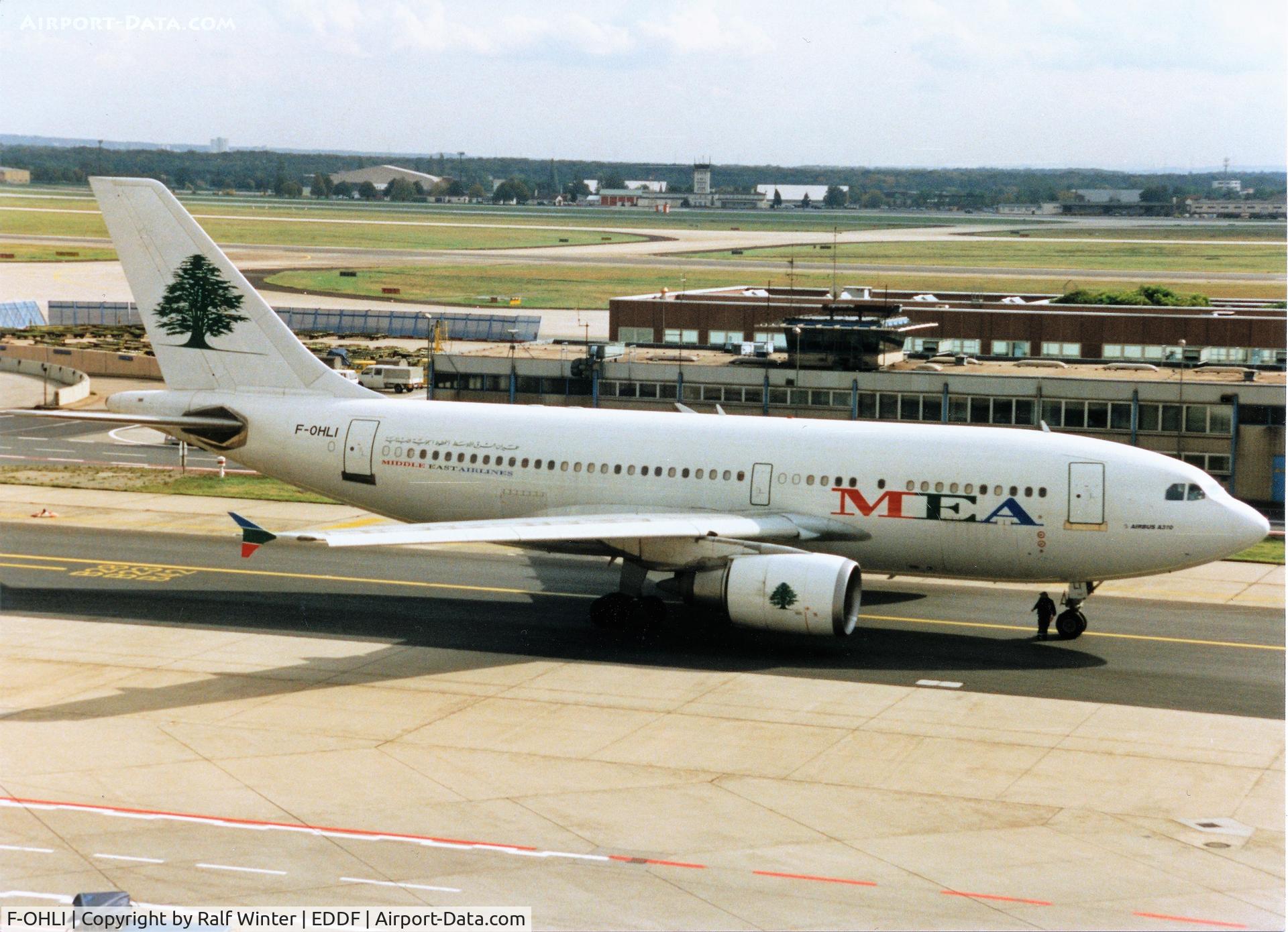 F-OHLI, 1988 Airbus A310-304 C/N 481, Airbus A310-304 - ME MEA Middle East Airlines - 481 - F-OHLI - 10.1998 - FRA