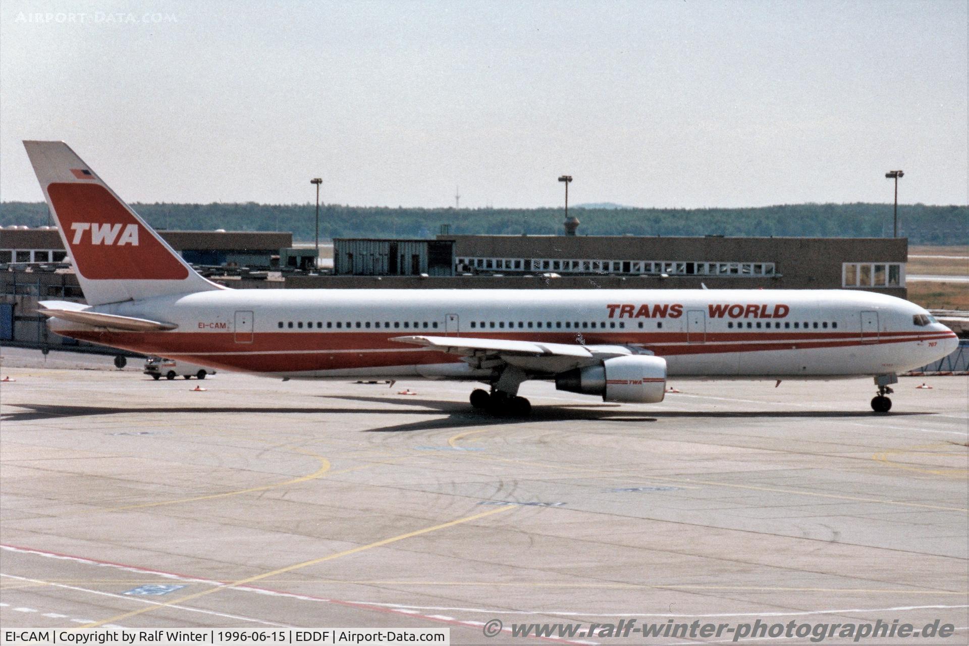 EI-CAM, 1990 Boeing 767-3Y0 C/N 24953, Boeing 767-3Y0ER - TW TWA Trans Wolrd Airways - 24953 - EI-CAM - 06.1996 - FRA
