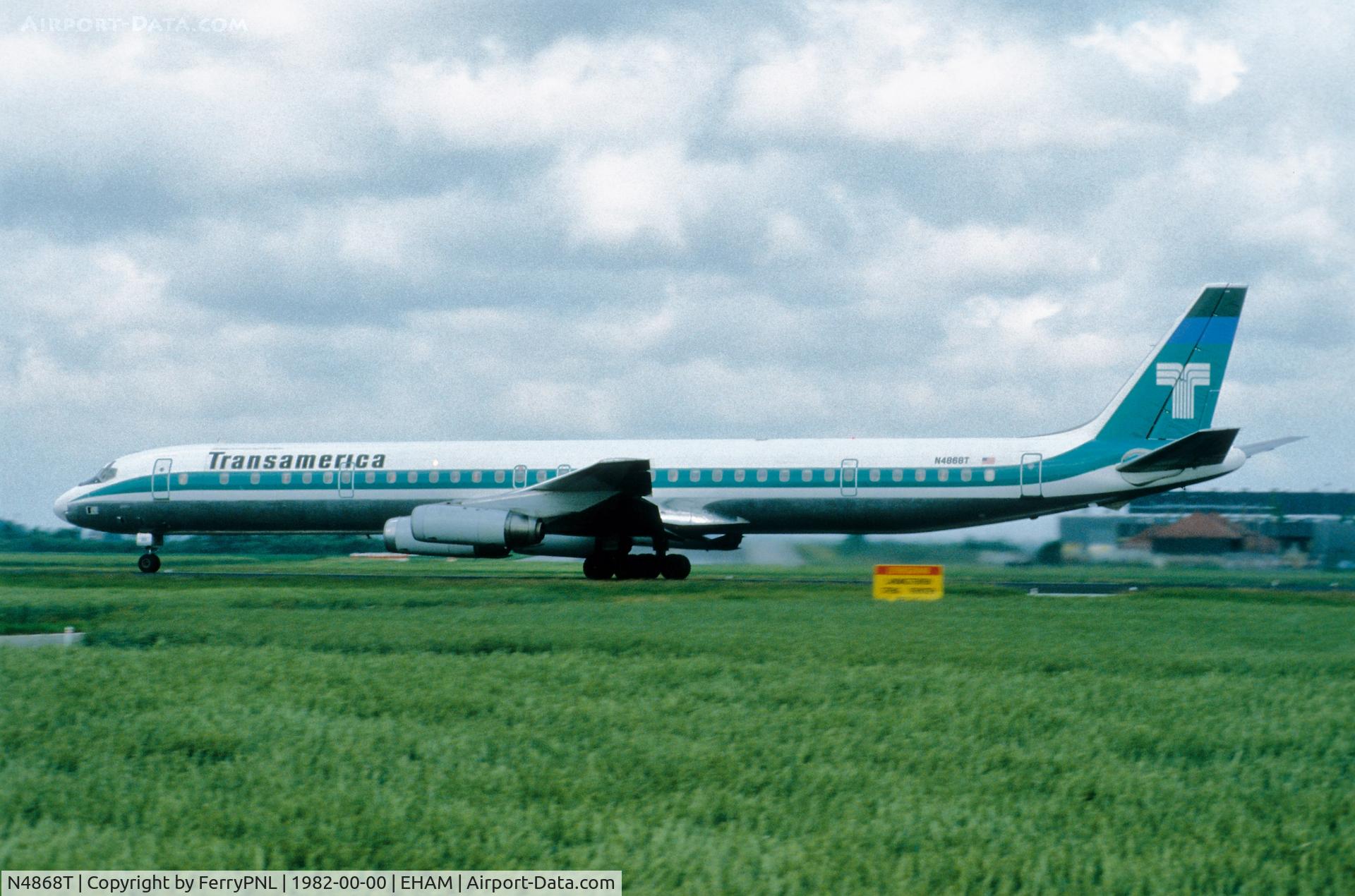 N4868T, 1970 Douglas DC-8-73F C/N 46091, Trans America DC-8-63 thundering past