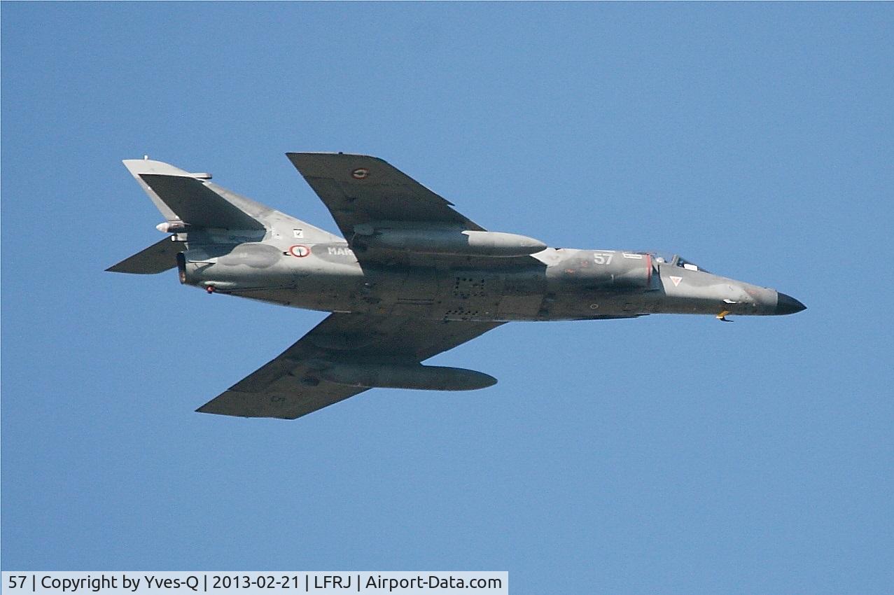57, Dassault Super Etendard C/N 63, Dassault Super Etendard M (SEM), Climbing from rwy 08, Landivisiau Naval Air Base (LFRJ)