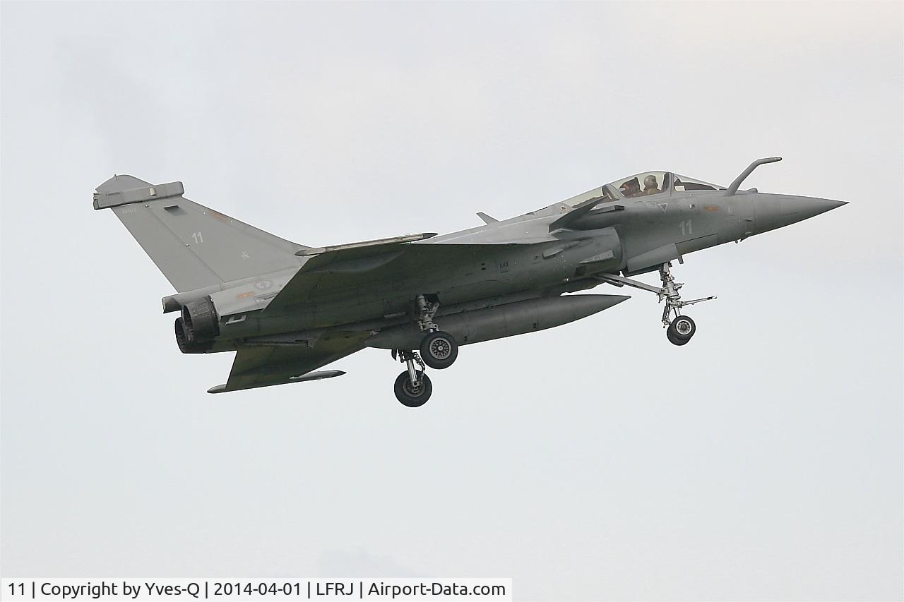 11, Dassault Rafale M C/N 11, Dassault Rafale M, Short approach rwy 08, Landivisiau Naval Air Base (LFRJ)