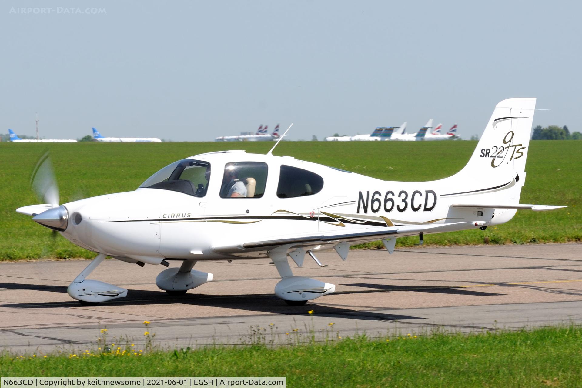 N663CD, 2006 Cirrus SR22 C/N 1847, Arriving at Norwich.