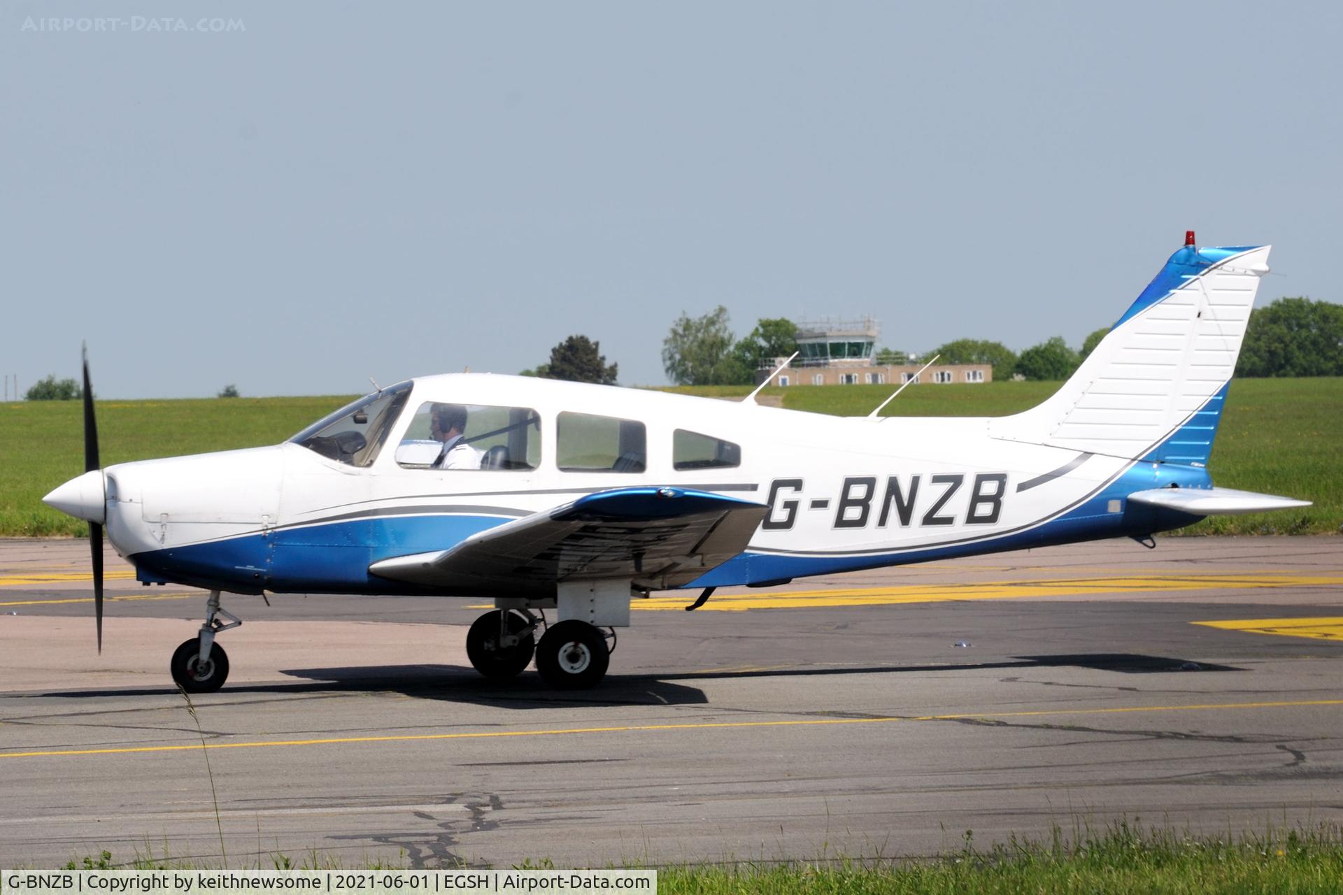 G-BNZB, 1979 Piper PA-28-161 Cherokee Warrior II C/N 28-7916521, Arriving at Norwich.